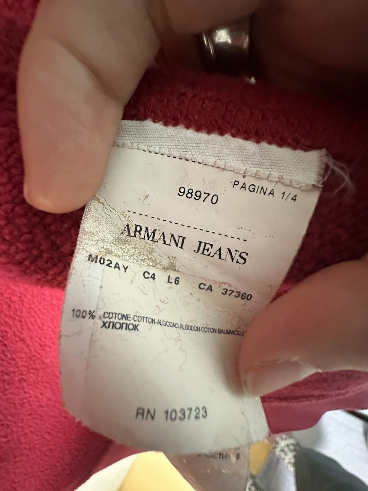 Armani AJ Armani Jeans Red Zip Hoodie Size US M / EU 48-50 / 2 - 7 Thumbnail