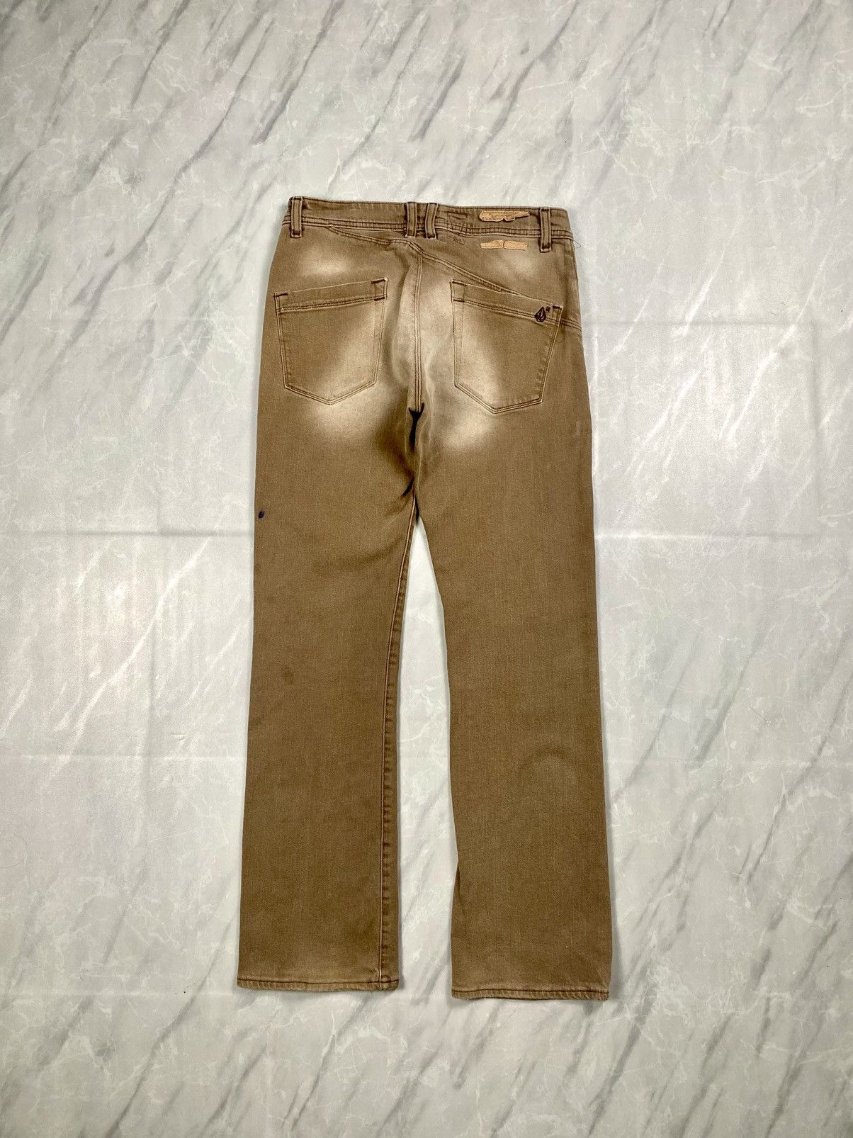 Volcom Rare Vintge y2k Volcom Skateboard Washed Brown Jeans Size US 31 - 2 Thumbnail