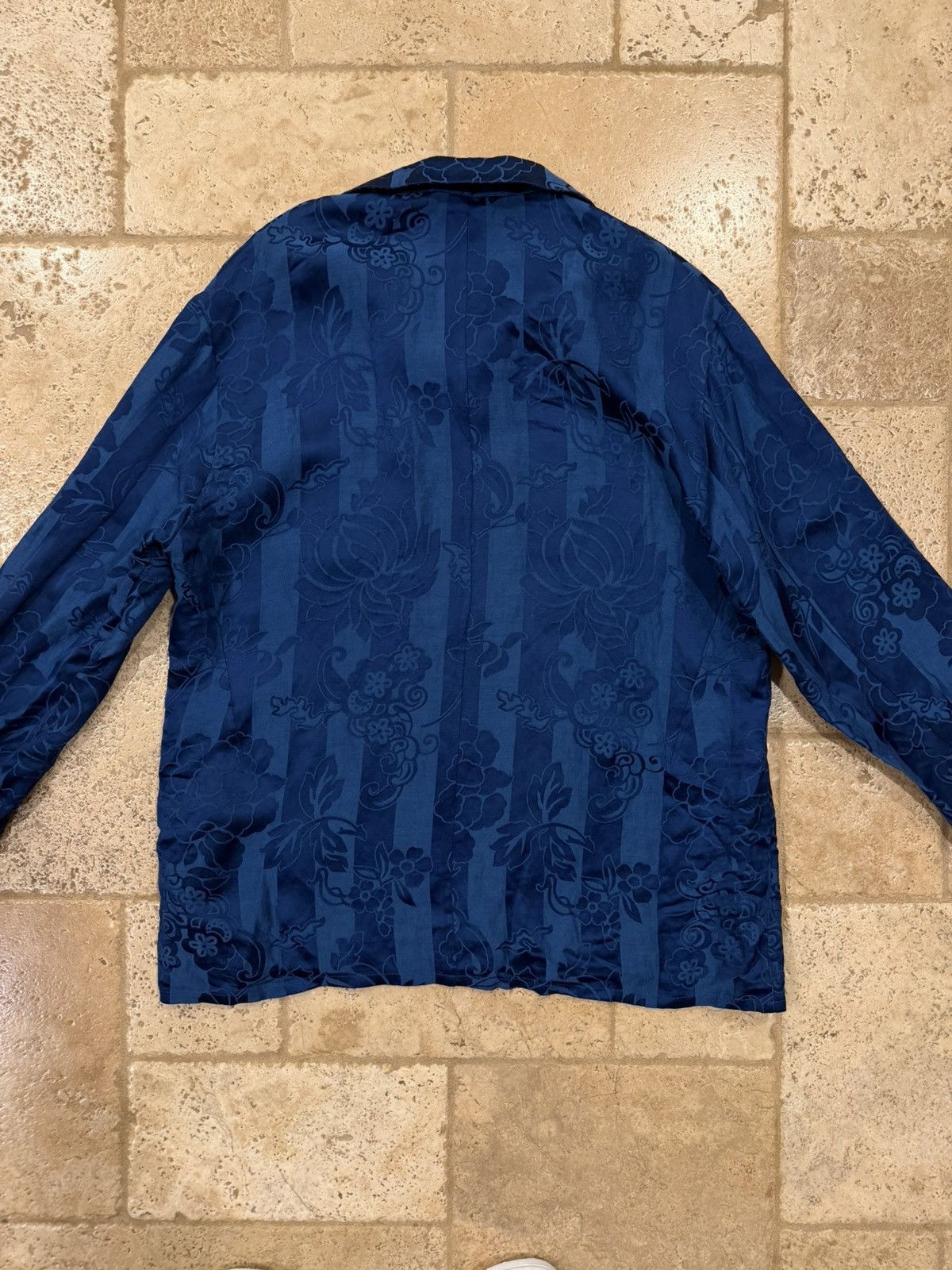 Haider Ackermann Haider Ackermann Floral Brocade Viscoe Blend Blue Shirt Size US S / EU 44-46 / 1 - 11 Thumbnail
