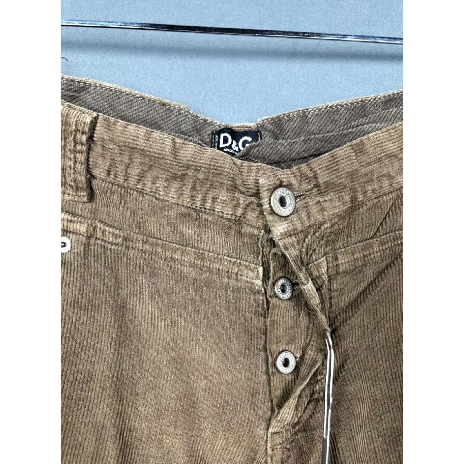 Dolce & Gabbana Dolce&Gabbana Mens Casual Pants Brown Cotton Corduroy Straight Leg Size 54 Regular Front Flat Size US 38 / EU 54 - 4 Thumbnail