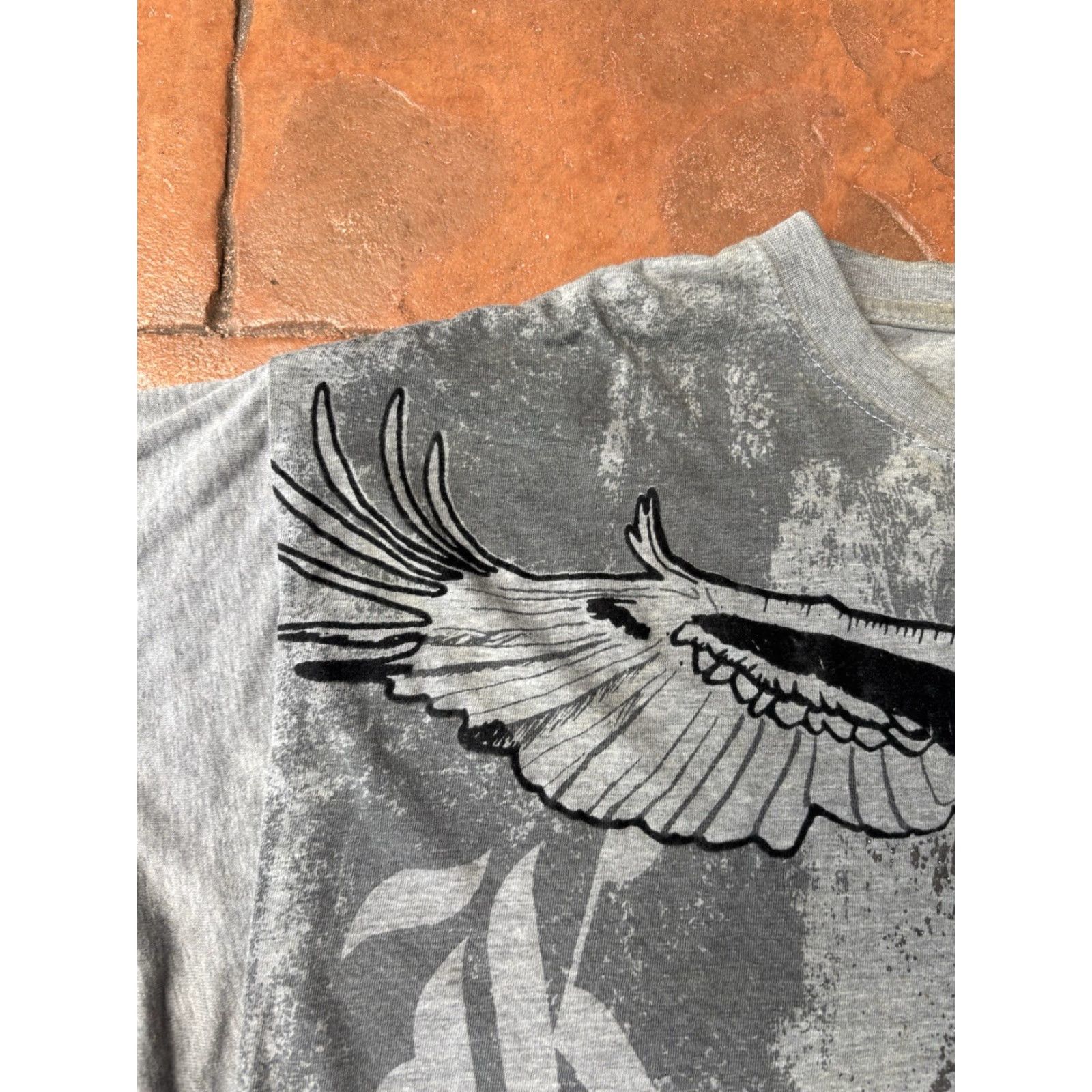 Karl Kani VINTAGE Karl Kani T-Shirt XL Gray Short Sleeve Crew Neck Graphic Print AOP Bird Grunge Hip-Hop Halloween Punk Rock Size US XL / EU 56 / 4 - 5 Thumbnail