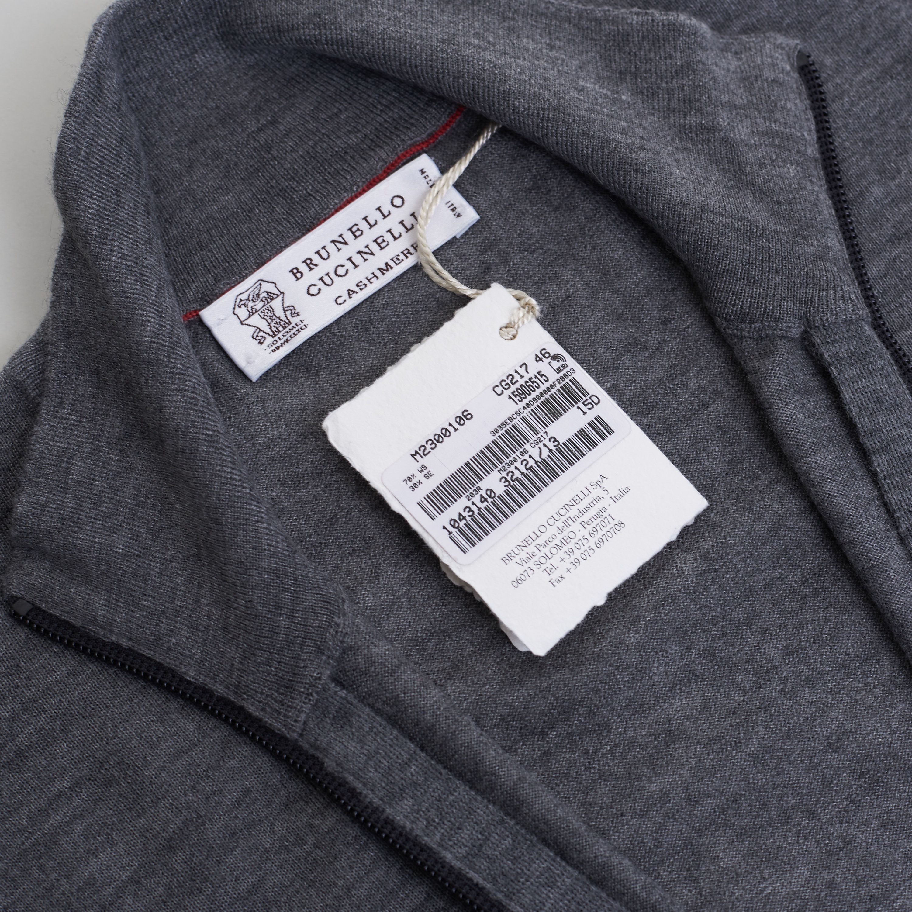 Brunello Cucinelli Dark Gray Full Zip Up Sweater - Lightweight Cashmere & Silk Size US M / EU 48-50 / 2 - 11 Thumbnail