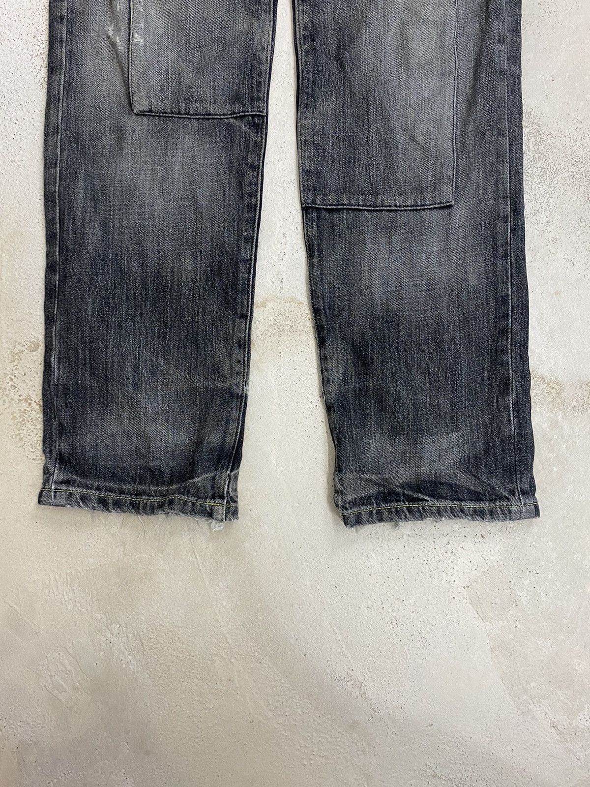 If Six Was Nine × Japanese Brand × Le Grande Bleu (L.G.B.) Uniqlo Edition Custom Patchwork Black Stone Washed Distress Size US 28 / EU 44 - 4 Thumbnail
