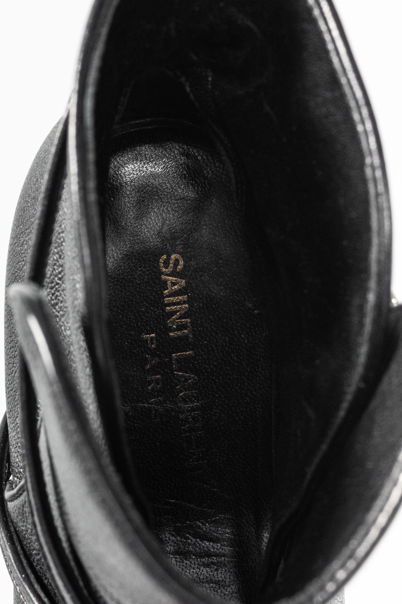 Saint Laurent Paris Saint Laurent Nero Leather Wraparound Open-Toe Booties Size US 7 / IT 37 - 8 Thumbnail