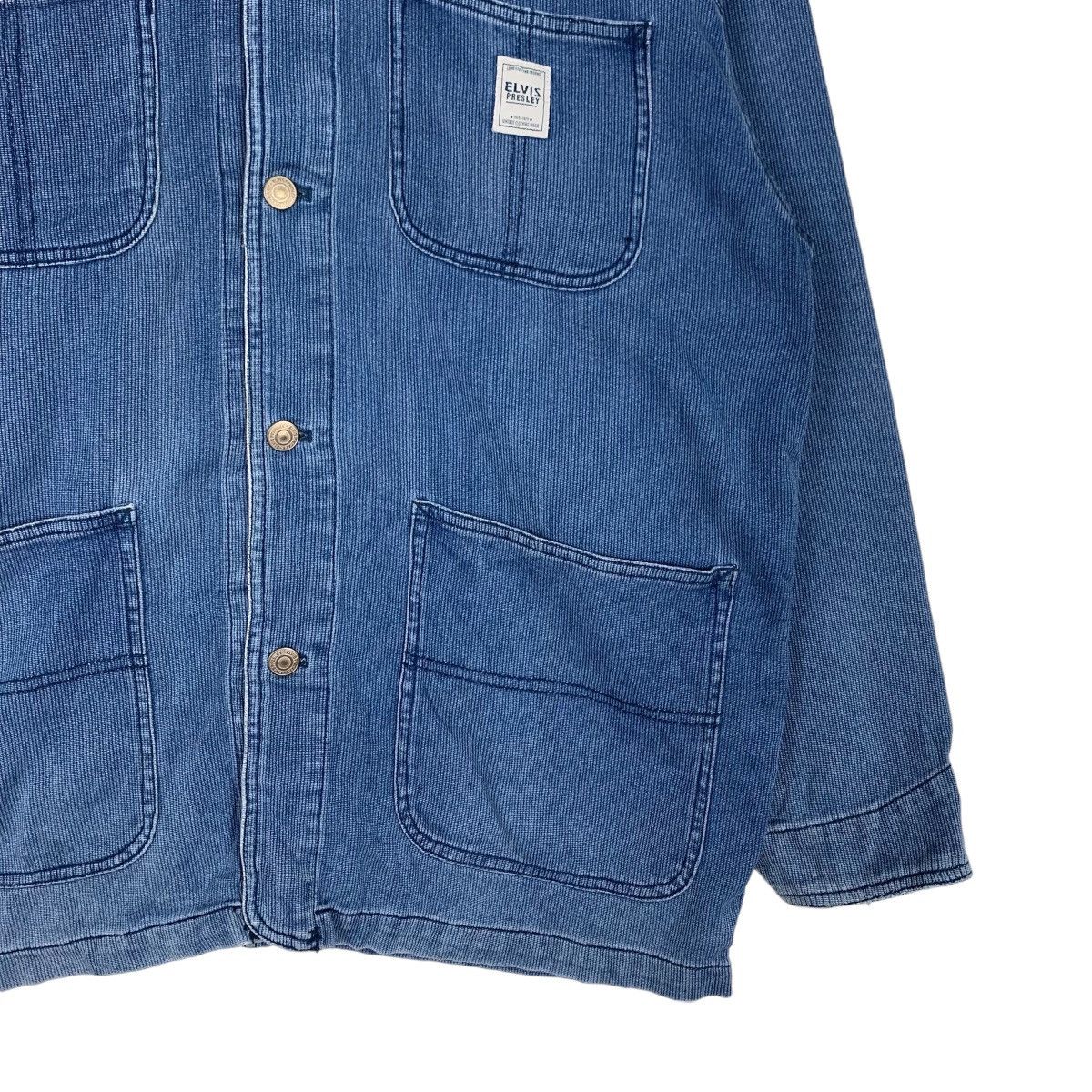 Vintage ELVIS PRESLEY 4 POCKET CHORE DENIM JACKET #0567-C26 Size US L / EU 52-54 / 3 - 4 Thumbnail