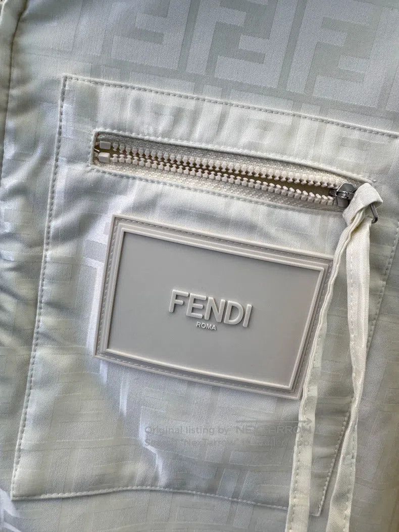 Fendi Fendi FW23 Logo Letter Full Print Hooded Zipper Jacket Coa Size S / US 4 / IT 40 - 3 Thumbnail