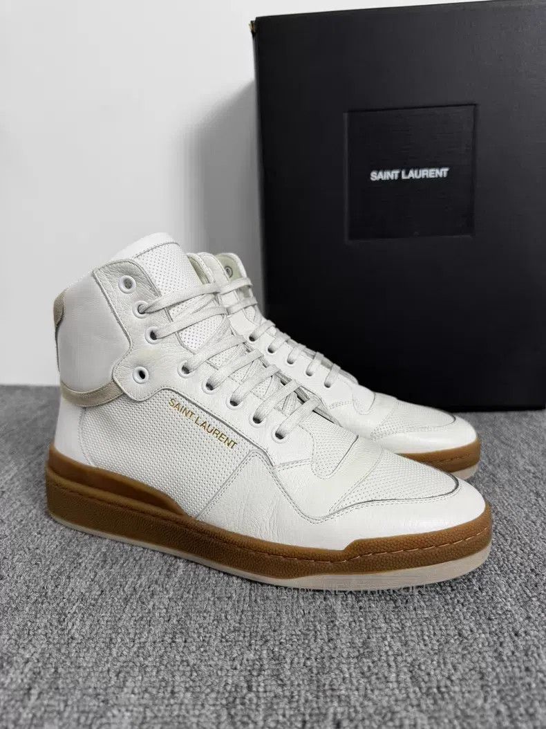Saint Laurent Paris Saint Laurent Paris Rubber Sole White High Top Casual Shoe Size US 7.5 / EU 40-41 - 1 Thumbnail