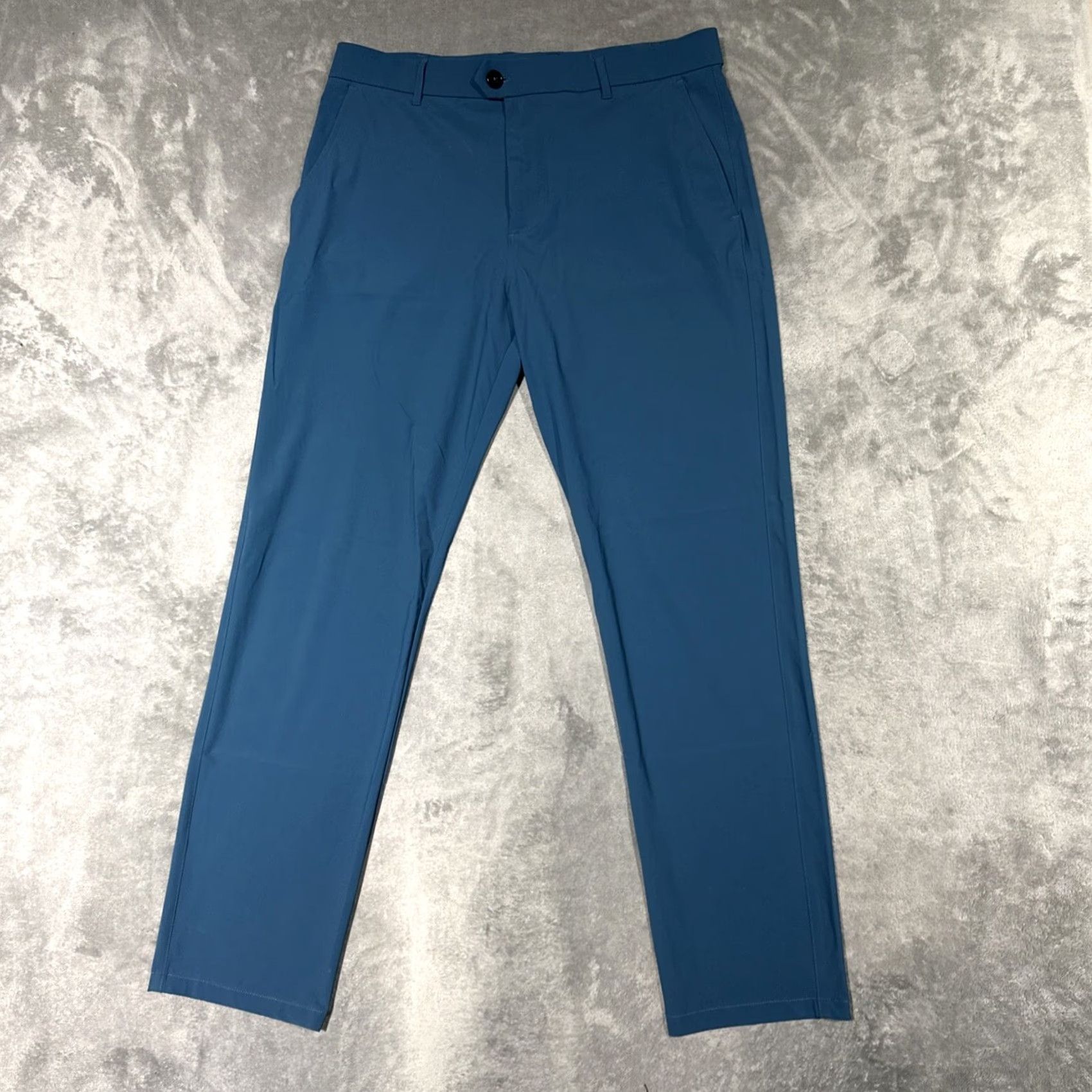 Vintage Greyson Montauk Trousers Pants Regular 36x32 Teal Green Chino Stretch Pockets Belt Loops Flat Front Classic Outdoor Golf Mens Size US 36 / EU 52 - 2 Thumbnail