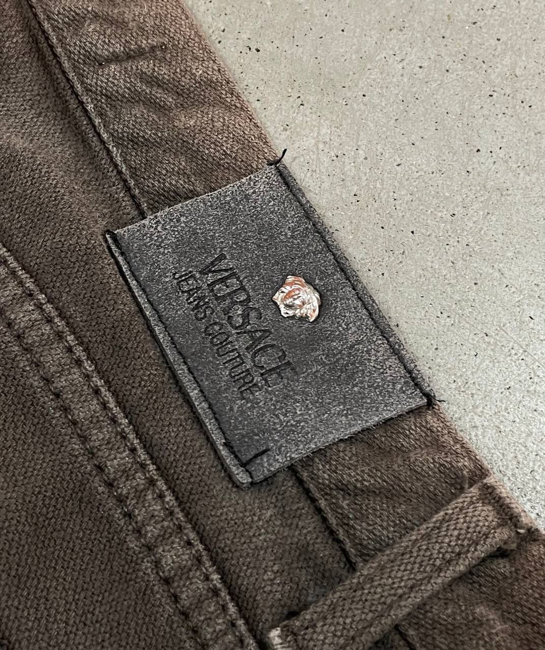 Faded Vintage Versace Pants Medusa Head Patch and Buttons