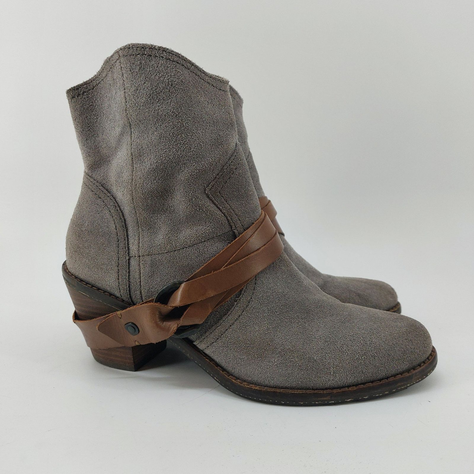Other OTBT Bedford Sz 8M Gray Suede Leather Boots Ankle Bootie Size US 8 / IT 38 - 2 Thumbnail