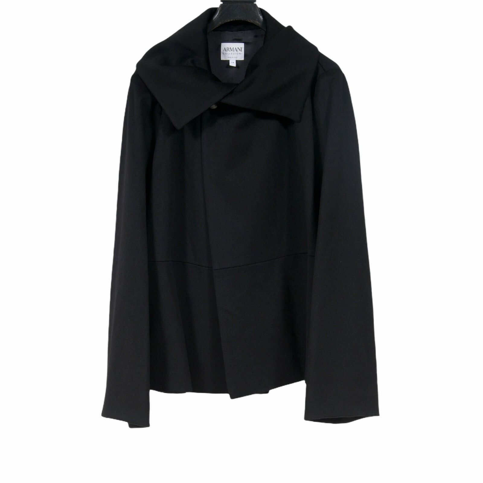 Armani Collezioni Women Jacket Black Virgin Wool Size XL / US 12-14 / IT 48-50 - 1 Thumbnail