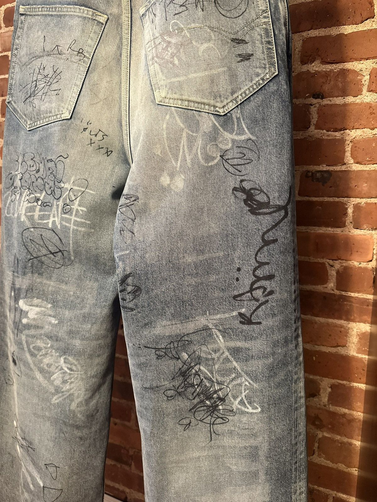 Balenciaga SS/23 Runway Mud Show Graffiti Denim (Left Hand) Size US 31 - 12 Thumbnail