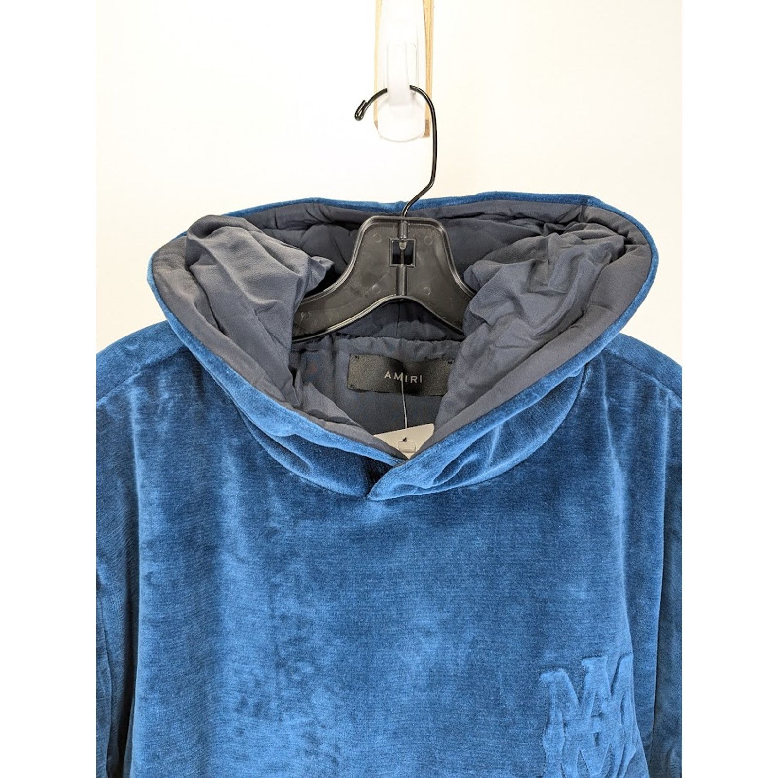 Amiri o1rshd1 Velour Hoodie in Blue Size US XL / EU 56 / 4 - 3 Thumbnail