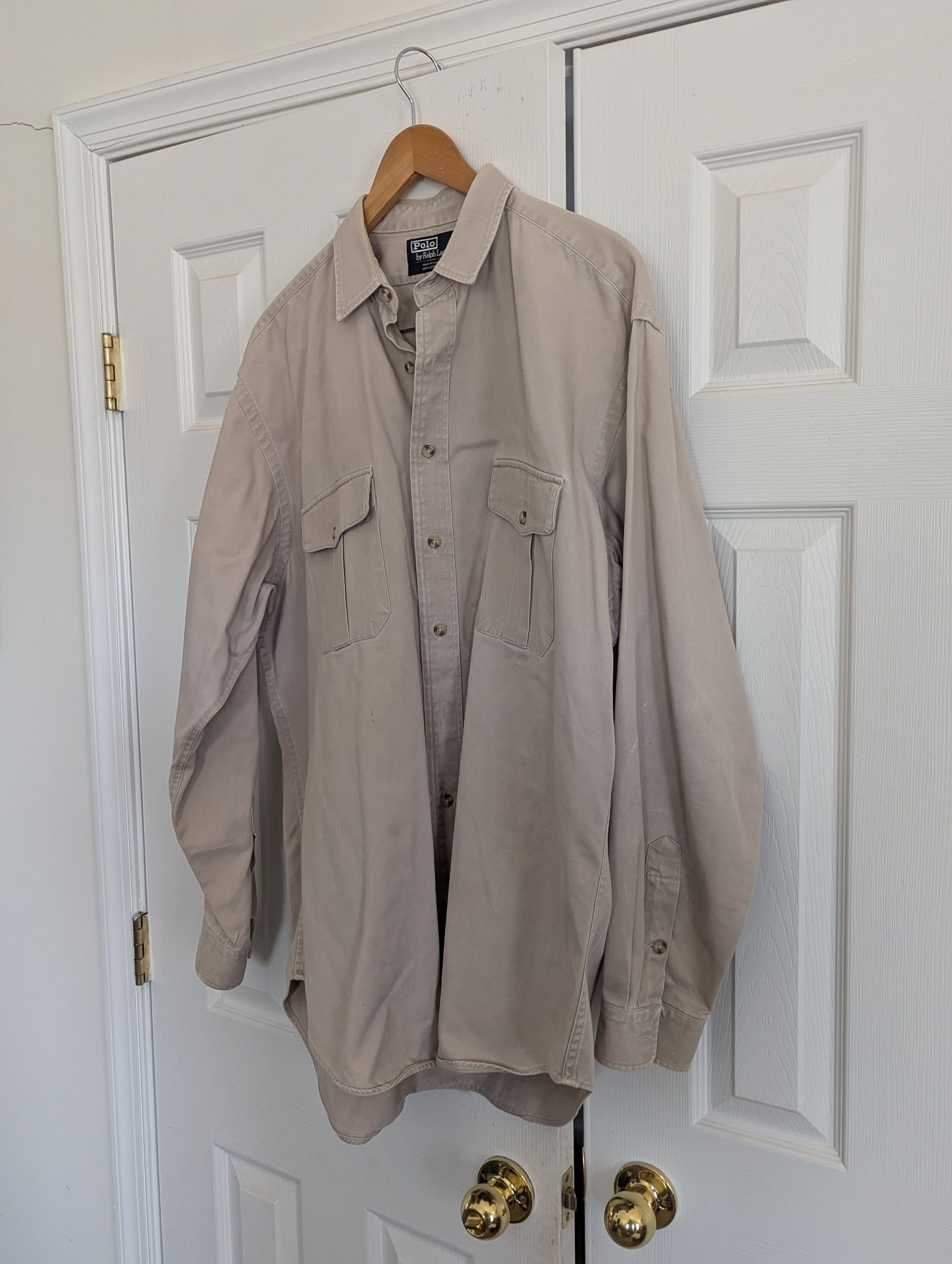 Polo Ralph Lauren SAFARI Style Shirt-Khaki Size US XL / EU 56 / 4 - 1 Thumbnail