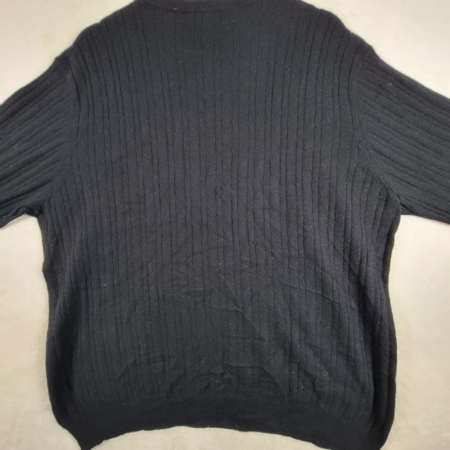 J Brand VINTAGE Black Ribbed Cashmere Sweater Glenn Hill Crewneck Pullover Men XL Casual, Business, Travel, Party/Cocktail Womens? Wait. Size US XL / EU 56 / 4 - 3 Thumbnail