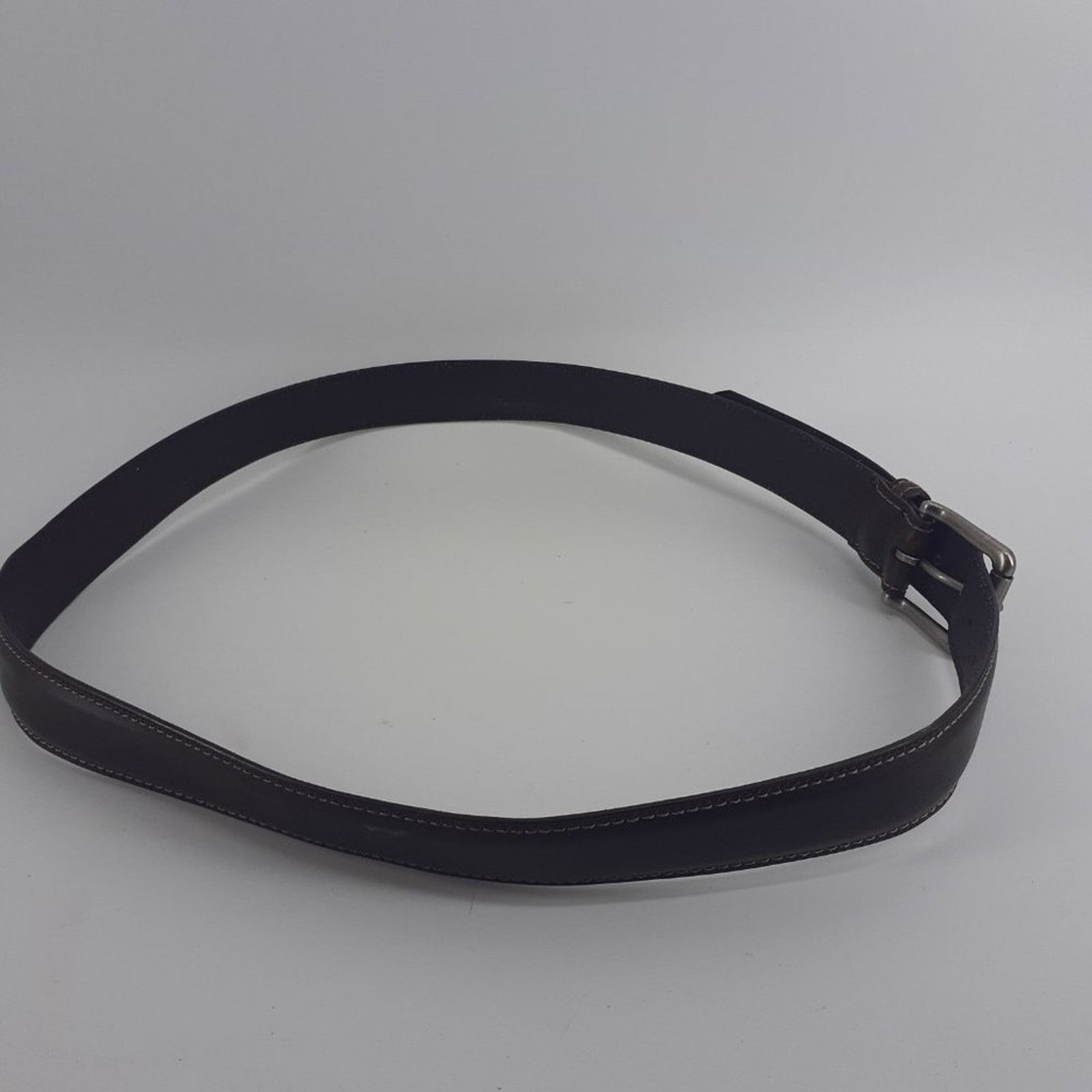 Dickies Dickies Men's Brown Leather Belt Silver Town Squared 43 Size 42 - 9 Thumbnail
