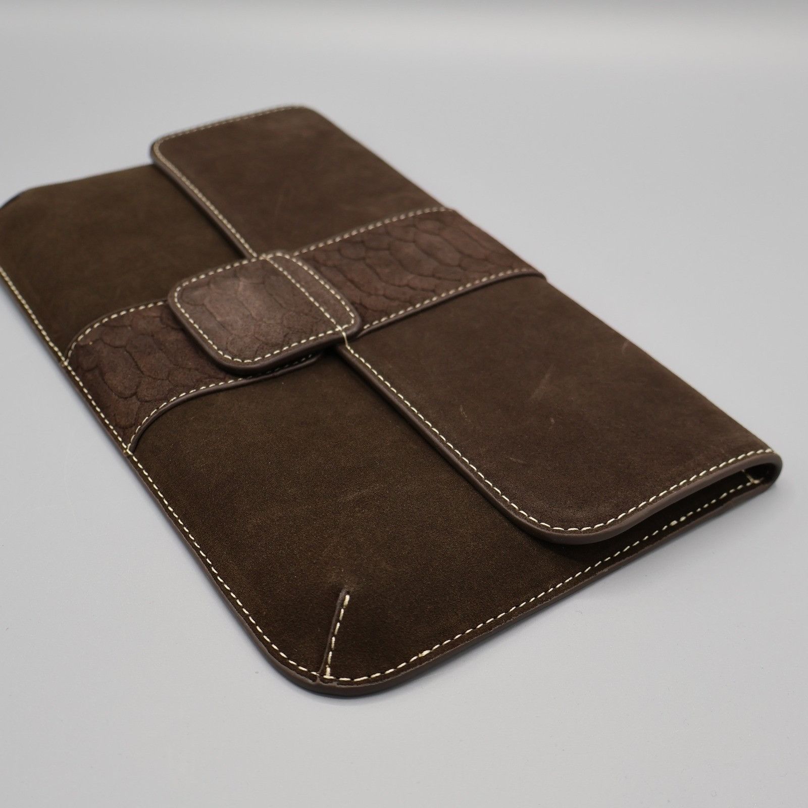 J.McLaughlin J McLaughlin Xena Suede Clutch Chocolate Brown Classic Envel Size ONE SIZE - 5 Thumbnail