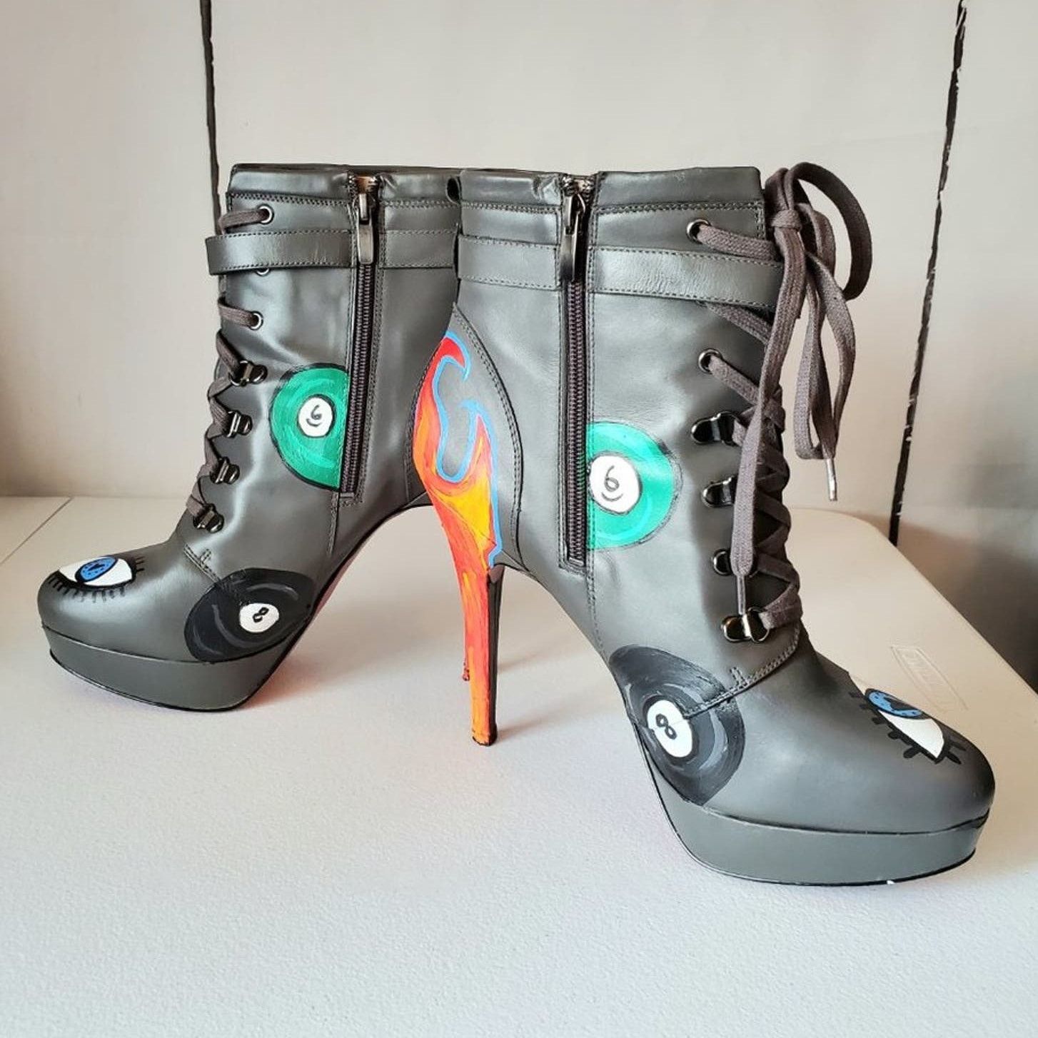 Other Paris Hilton Trinity Custom Art Leather Stiletto Booties Size US 11 / IT 41 - 12 Thumbnail