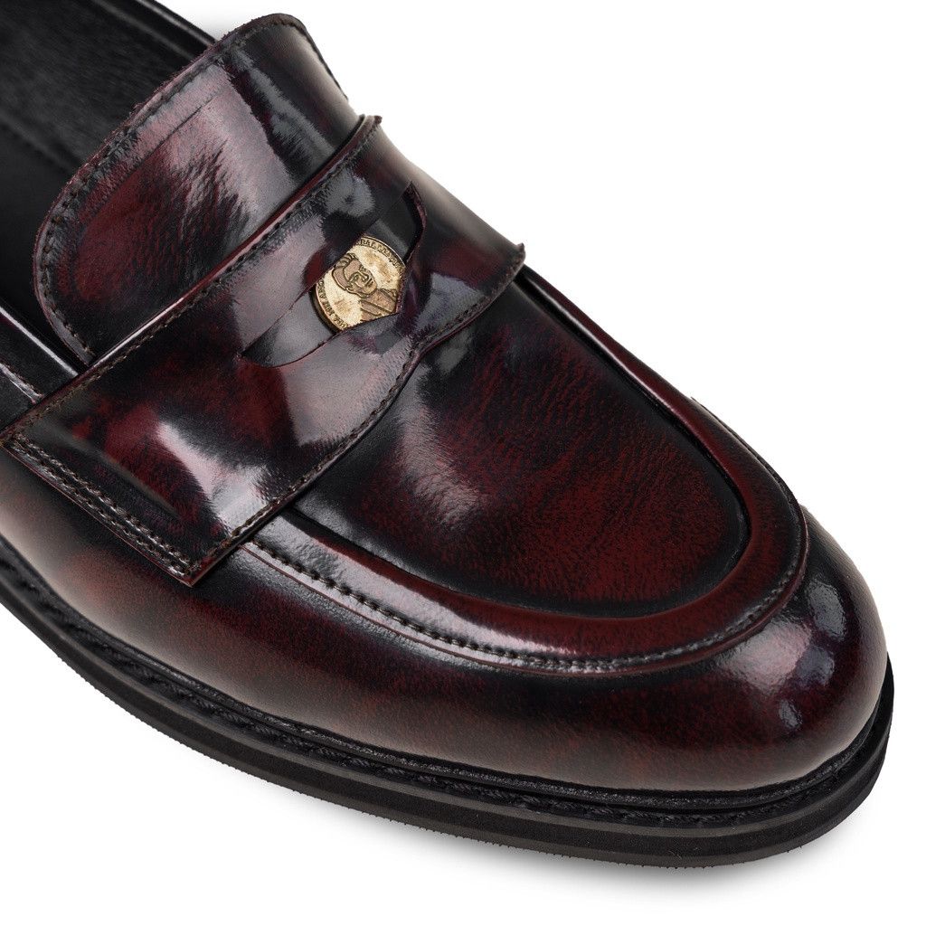 Genuine Leather Mens Quinn Penny Maroon Loafer Size US 11 / EU 44 - 3 Thumbnail