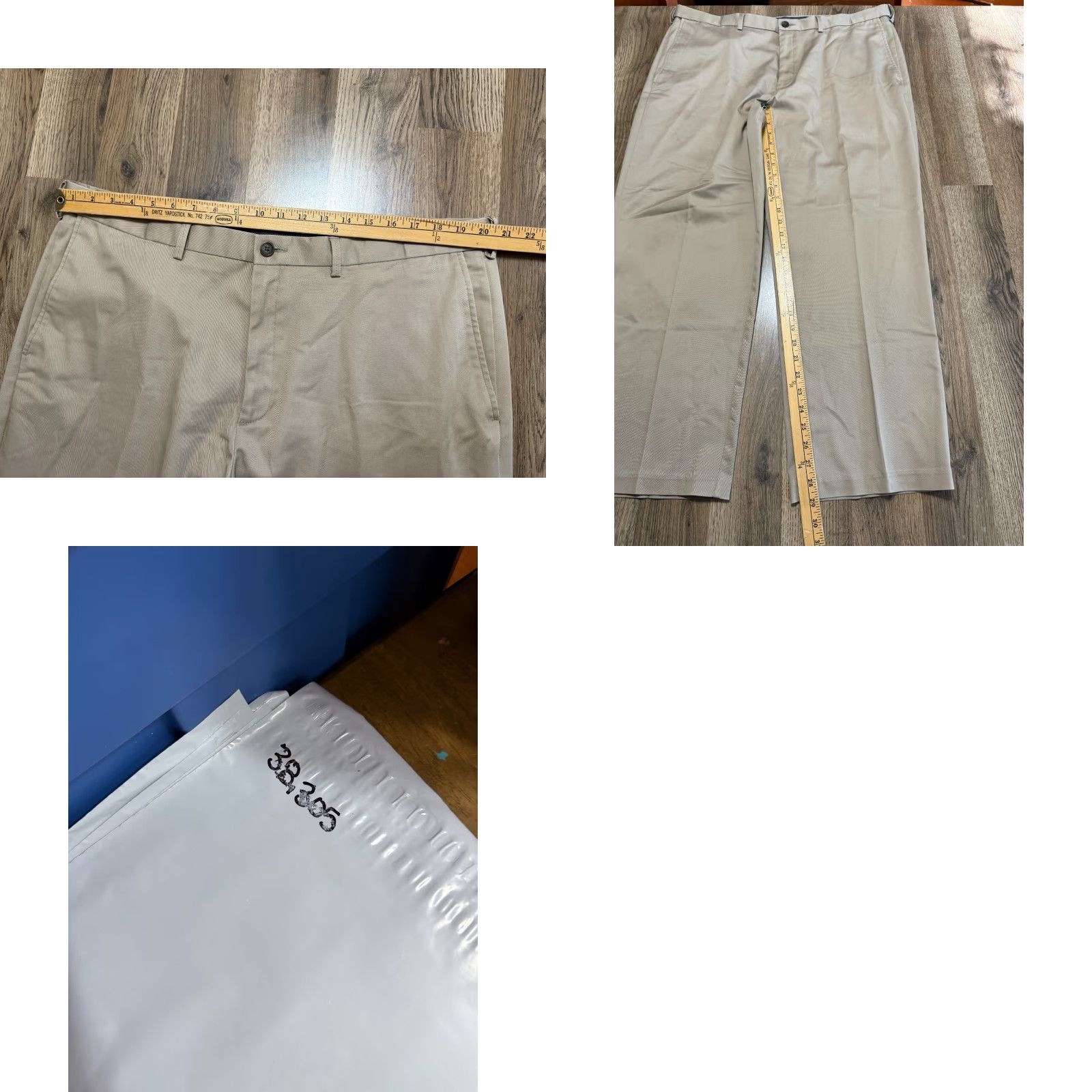 Haggar Haggar Pants, Men’s 42x30 Khaki Classic Fit No Iron 40" Length, Beige, Flat Front, Button, Slashed Pocket, Regular, 30 Inseam, 42x30, Classic Size US 42 / EU 58 - 8 Thumbnail