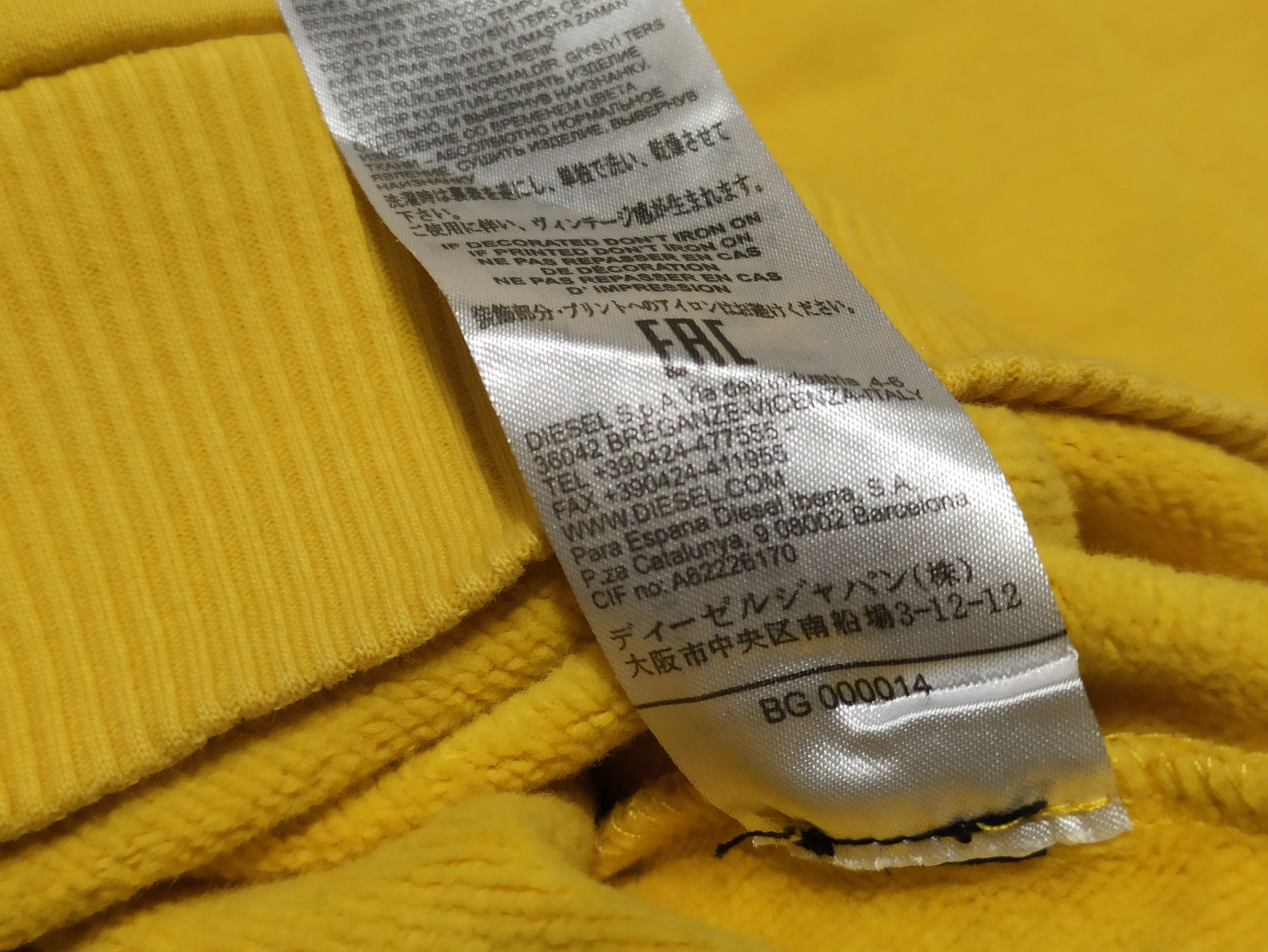 Diesel Diesel Men Yellow Hoodie Size US M / EU 48-50 / 2 - 5 Thumbnail