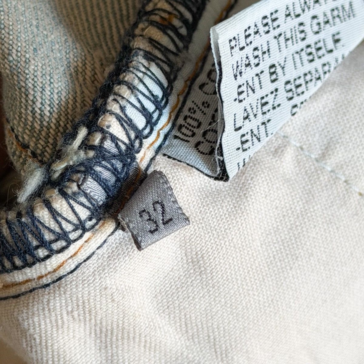 Dior × Hedi Slimane Dior SS04 “STRIP” Clawmark Bleu Claire Waxed Denim By Hedi Size US 34 / EU 50 - 10 Thumbnail