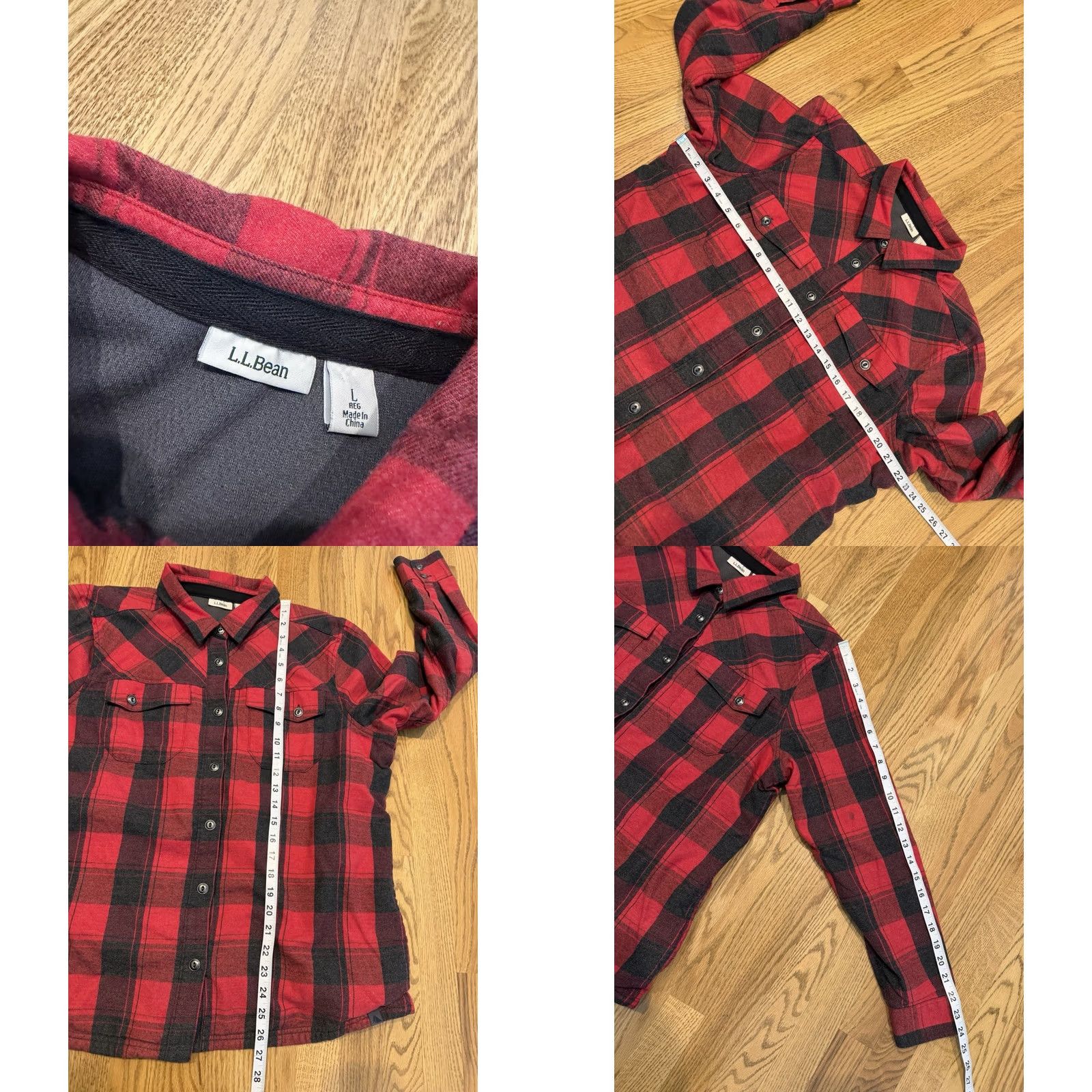 Vintage LL Bean Primaloft Plaid Flannel Wool blend Shacket Jacket Womens Large Size L / US 10 / IT 46 - 8 Thumbnail