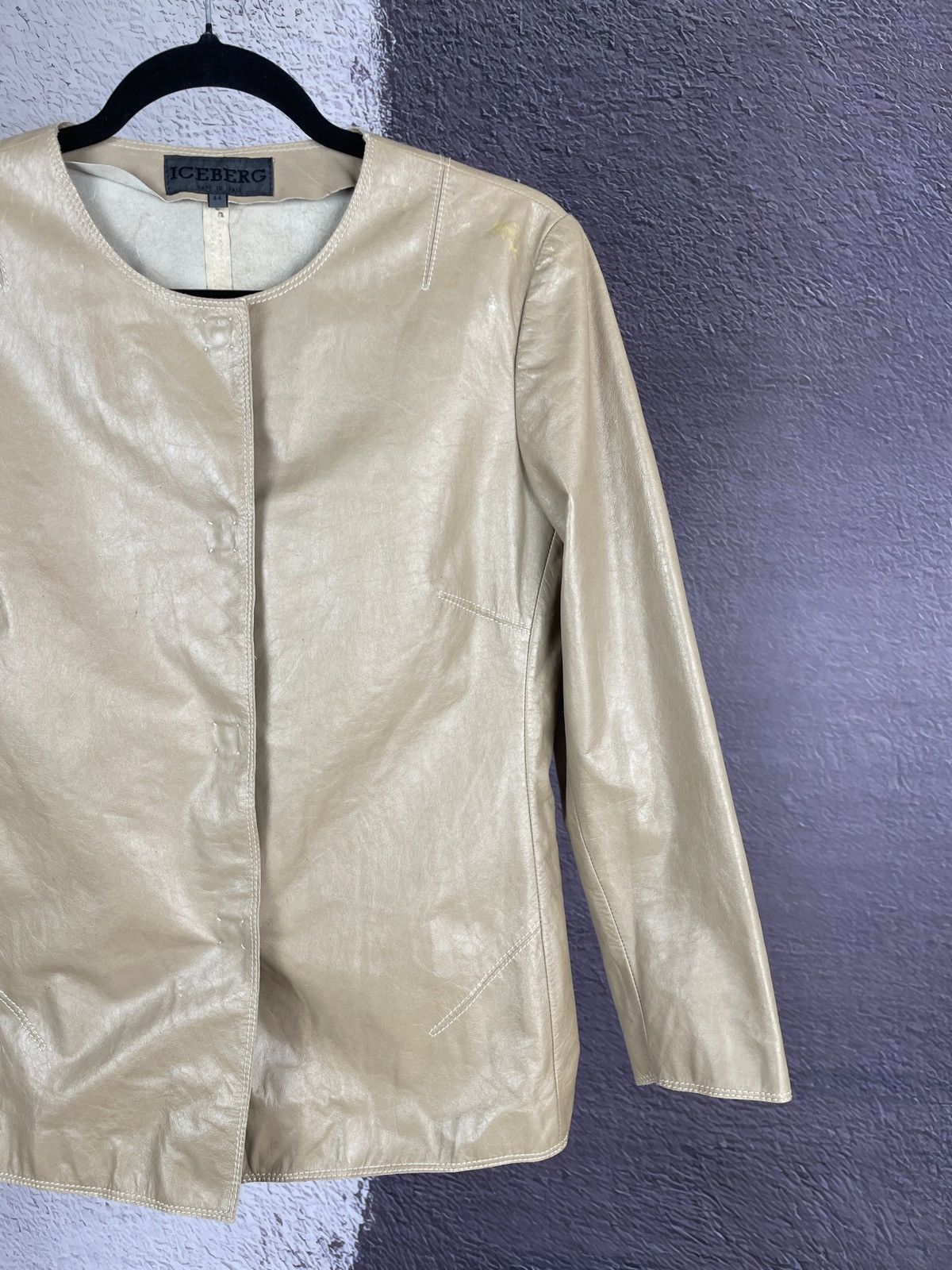 Iceberg Iceberg vintage beige made in Italy leather jacket Size M / US 6-8 / IT 42-44 - 8 Thumbnail