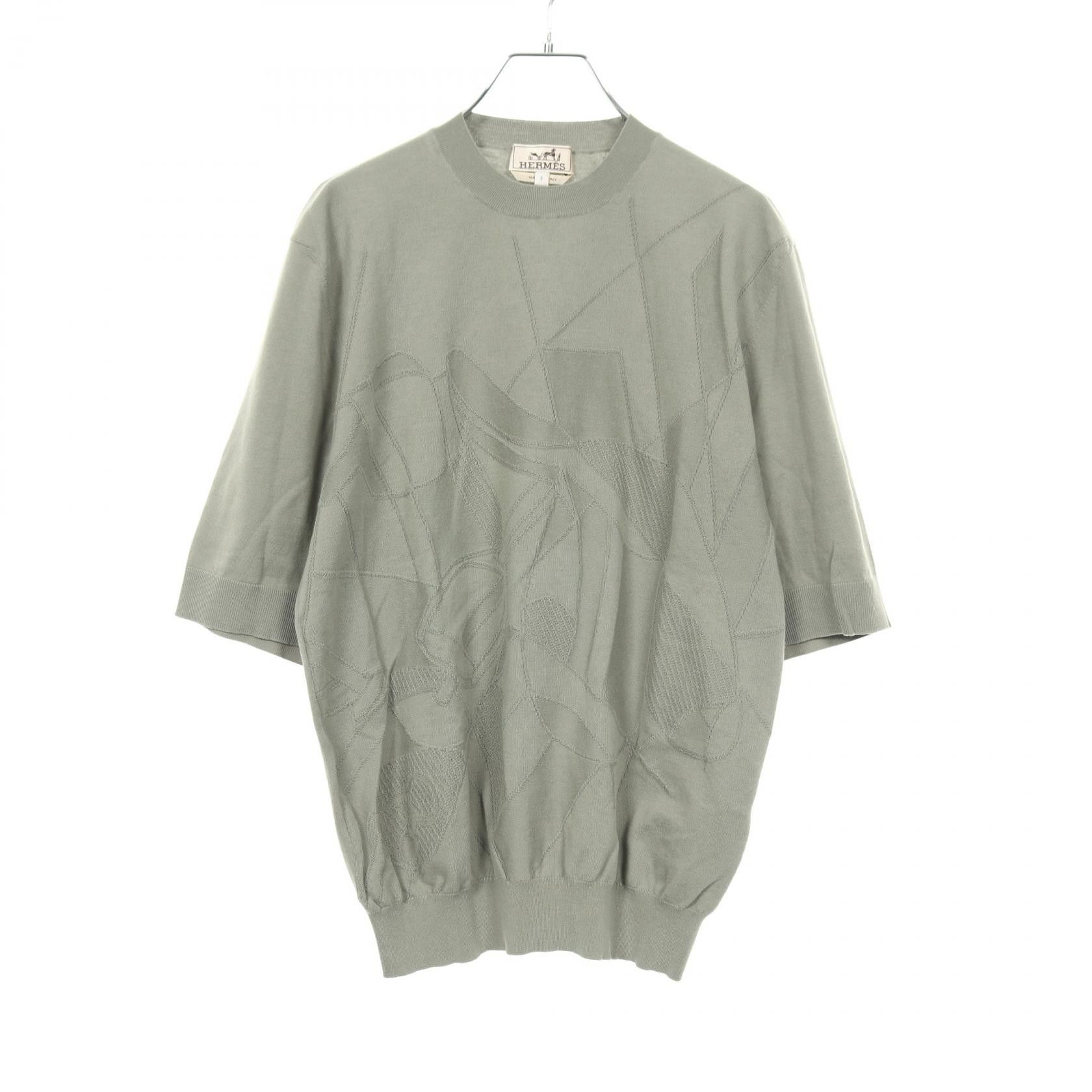 Hermes Hermes Hermes Selles en Fragments Cotton Knit Textile Tops DUTY FREE for USA Size ONE SIZE - 1 Thumbnail