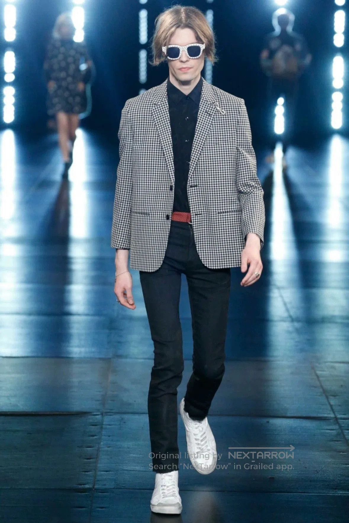 Saint Laurent Paris black and white houndstooth blazer jacket. Size US M / EU 48-50 / 2 - 8 Thumbnail