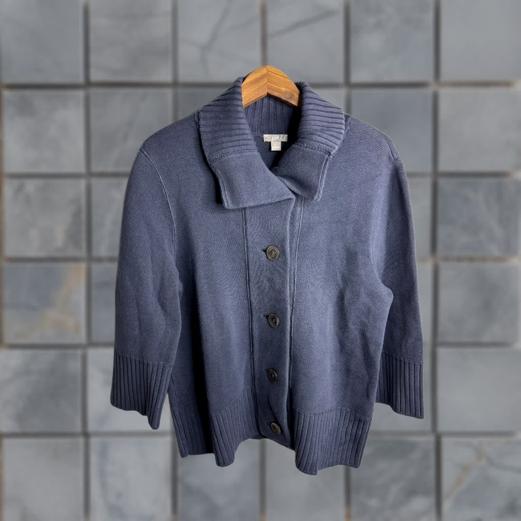 J. Jill J. Jill Cardigan Sweater Blue Double Knit Knitwear XS? No, Size M Size M / US 6-8 / IT 42-44 - 1 Thumbnail