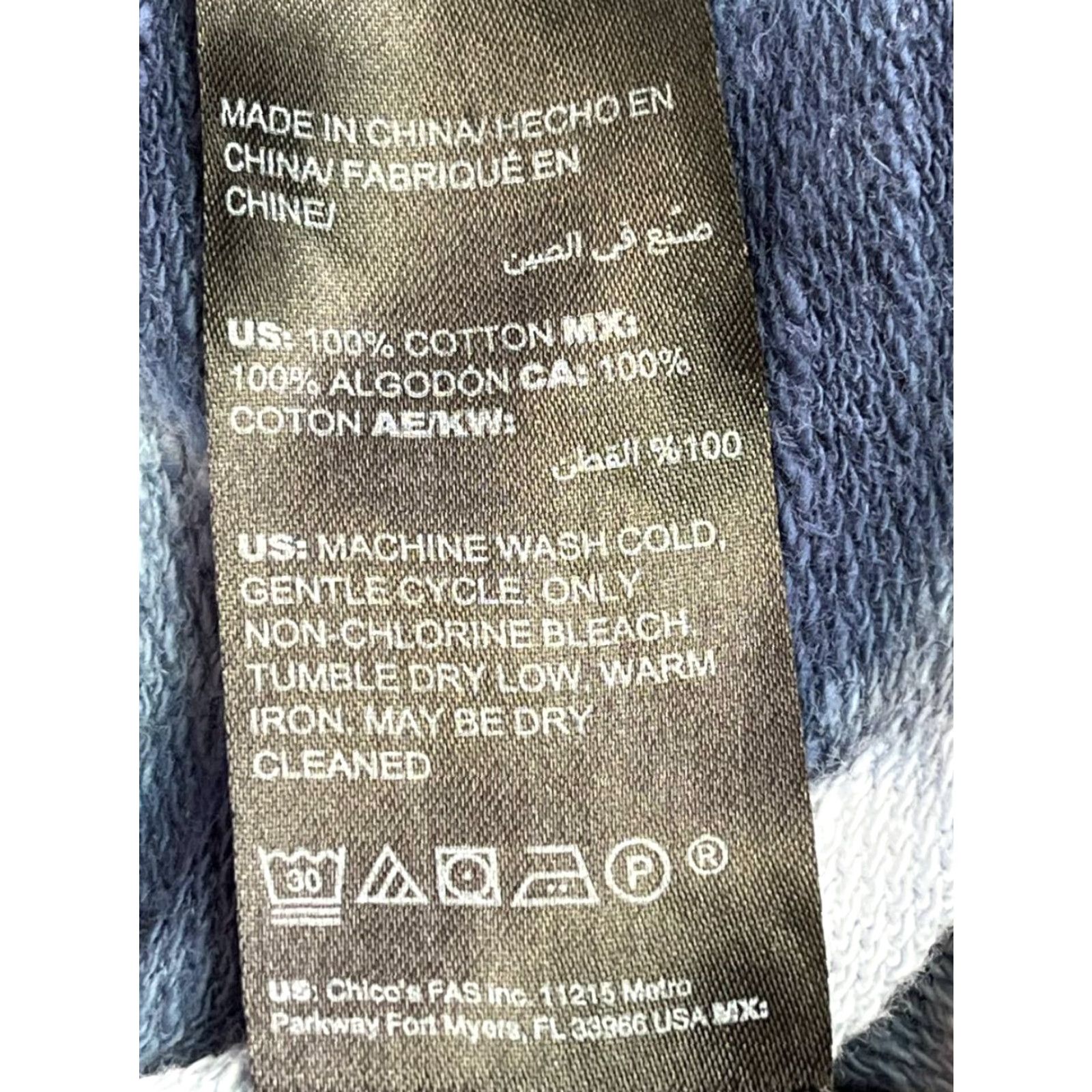 Vintage Chico’s Zenergy Star Tie-Dye Dress Blue White Women’s Size 1 Pockets Loose Fit Size XS / US 0-2 / IT 36-38 - 6 Thumbnail