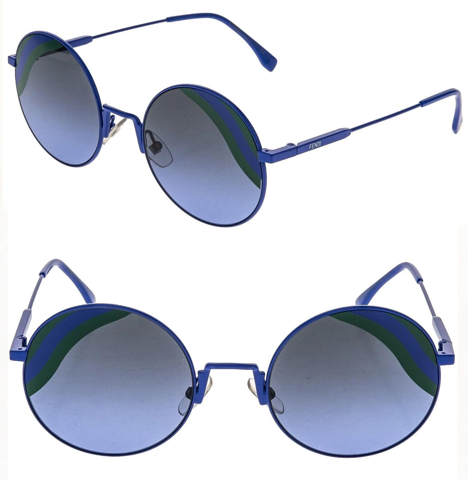 Fendi FENDI FF0248S 0248 Waves Blue Green Mirrored Sunglasses Size ONE SIZE - 1 Thumbnail
