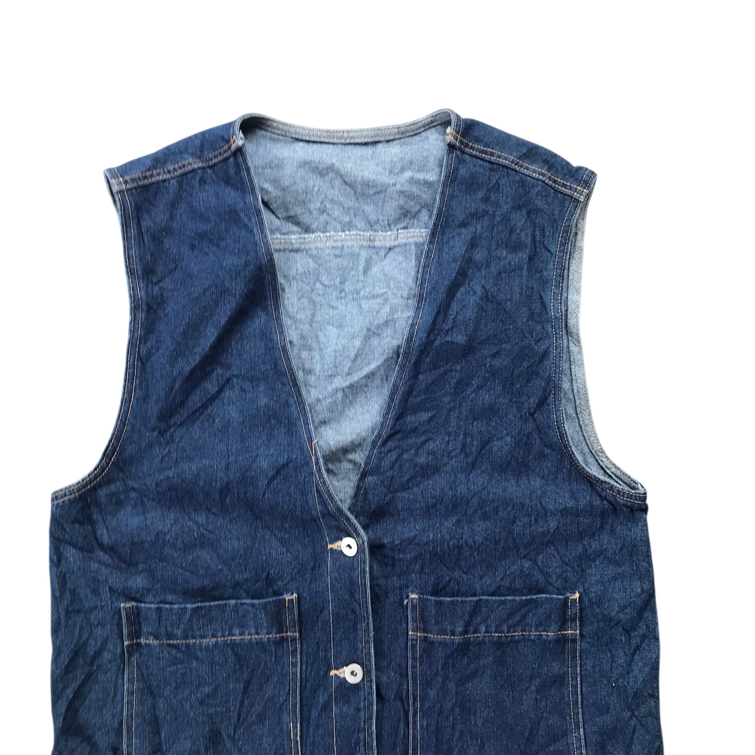 14th Addiction Distressed Denim Workwear Vest Denim Jacket / Medium Size Size US M / EU 48-50 / 2 - 2 Thumbnail