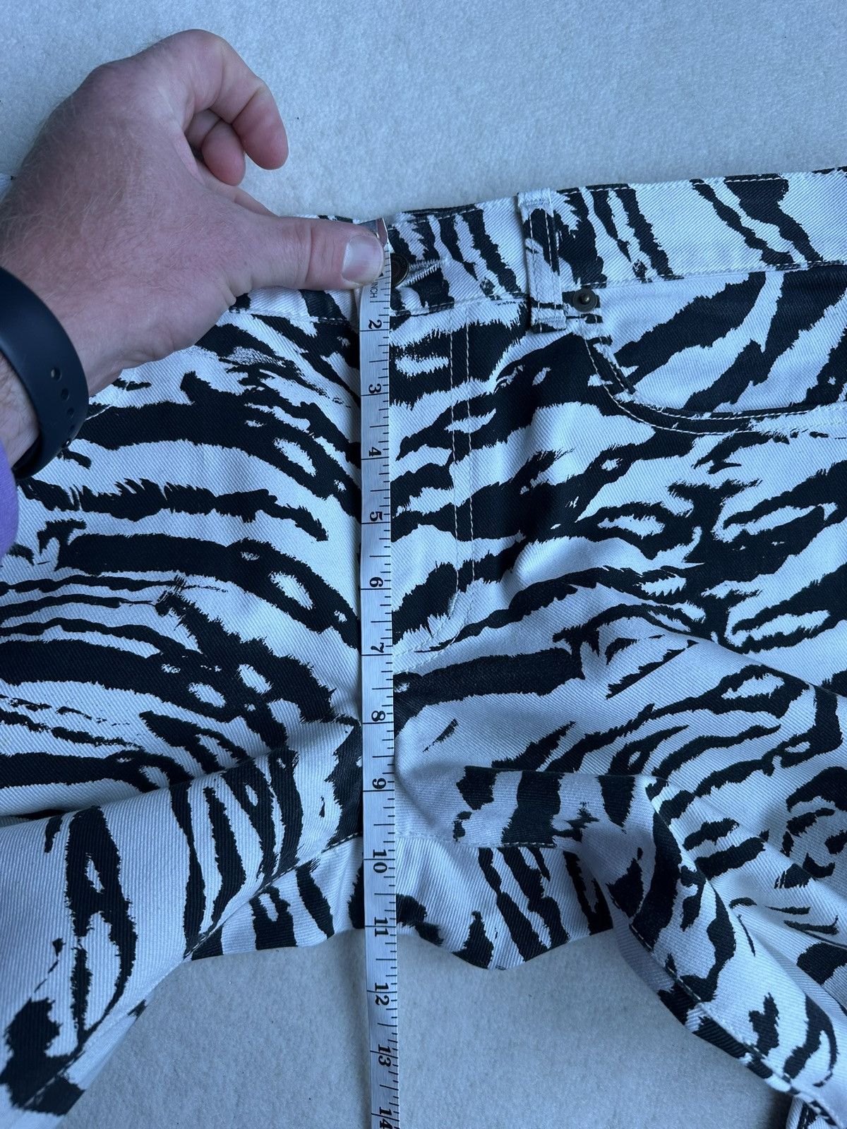 Saint Laurent Paris Grail SS14 Saint Laurent zebra denim jeans Hedi 31 D02 Size US 31 - 10 Thumbnail