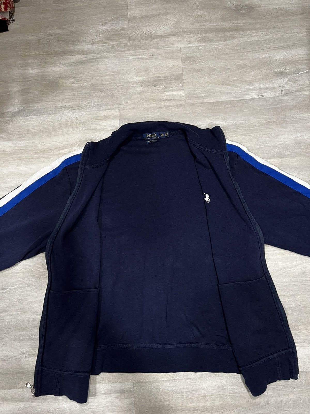 Polo Ralph Lauren × Vintage Vintage Polo Ralph Lauren Navy Blue Zip Up Jacket Size US XXL / EU 58 / 5 - 8 Thumbnail
