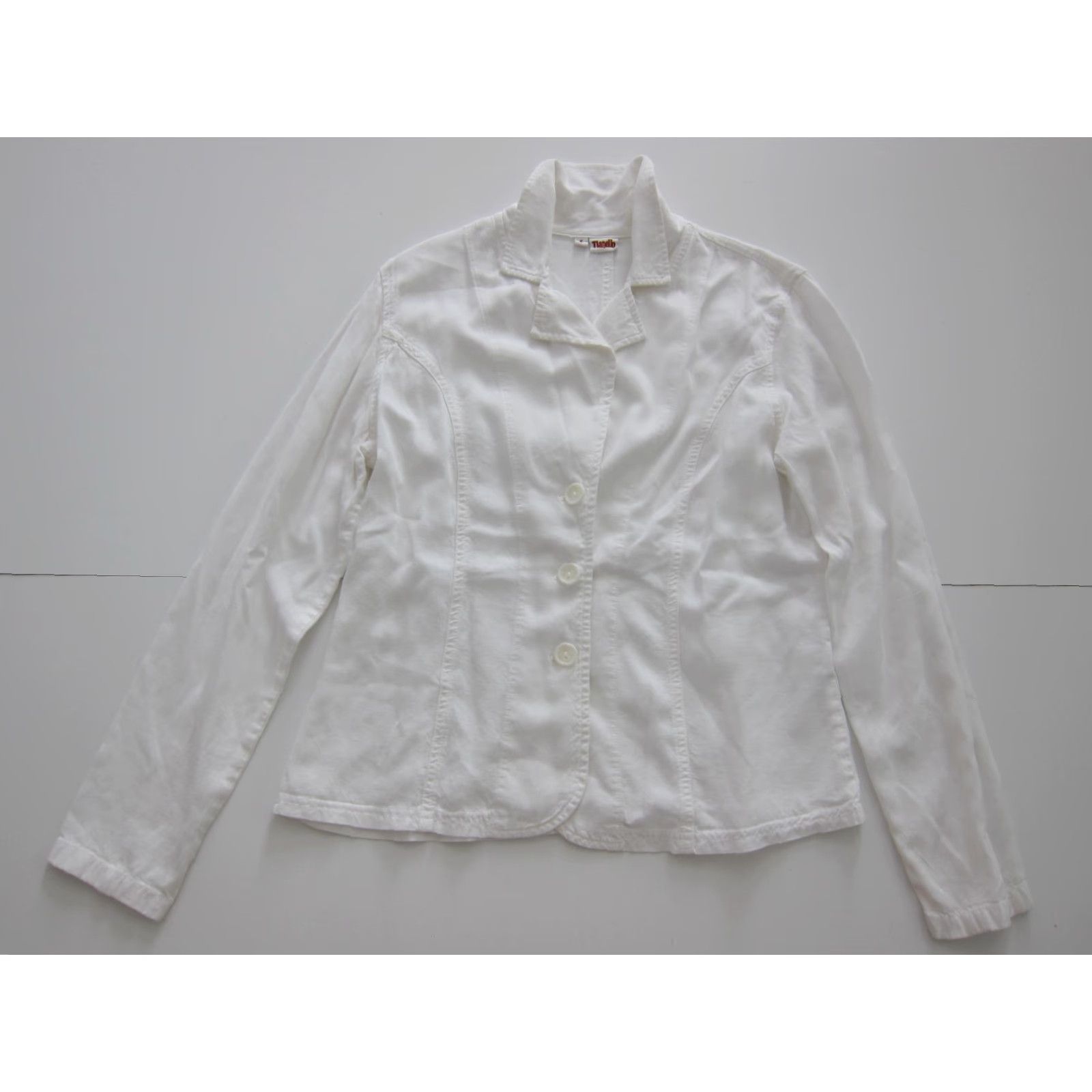 Vintage Tianello White Blazer Jacket Women's Size Small 100% Rayon Blazer Girls Mens Womens Size S / US 4 / IT 40 - 8 Thumbnail
