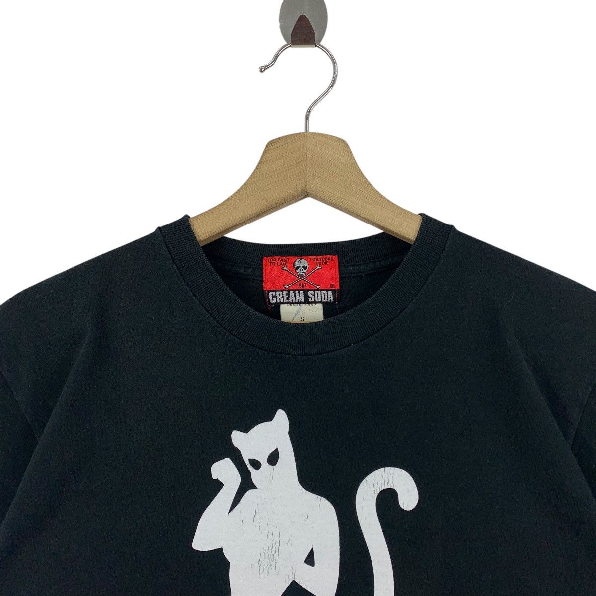Japanese Brand × Vintage Vintage CREAM SODA cat logo printed punk tee Size US S / EU 44-46 / 1 - 2 Thumbnail