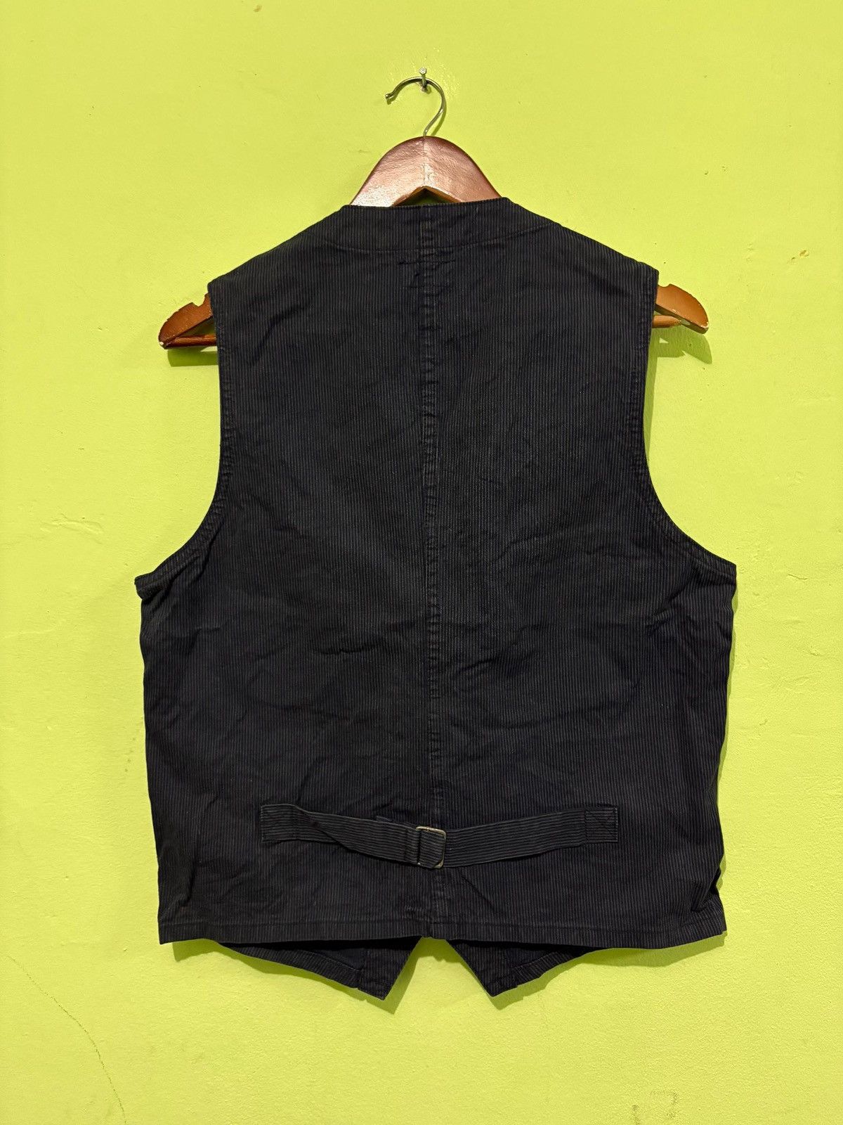 Sugar Cane Vtg 90s Sugar Cane Stripe Vest Worker Clothing Made In USA Size US M / EU 48-50 / 2 - 6 Thumbnail