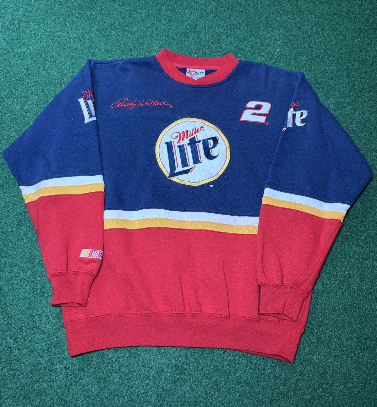 Chase Authentics Vtg 90s Miller Lite Beer Nascar Rusty Wallace Sweatshirt Size US M / EU 48-50 / 2 - 1 Thumbnail