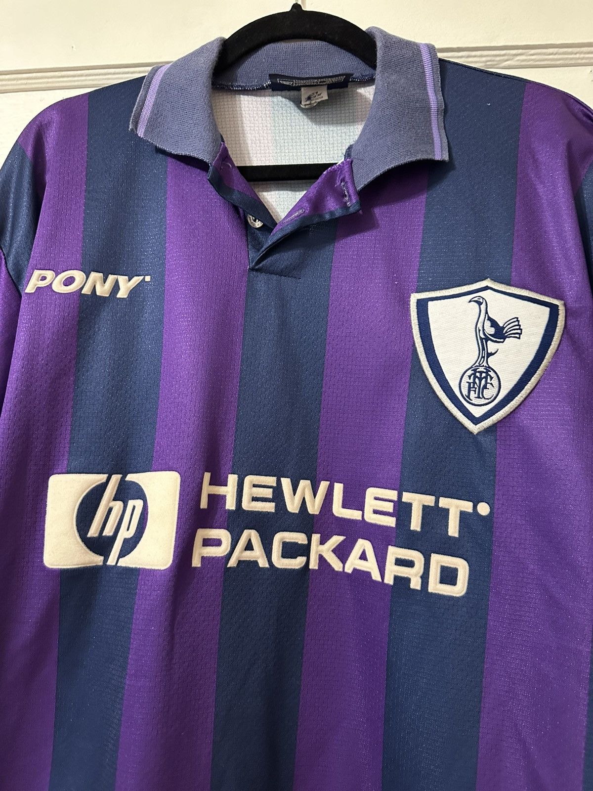 PONY Tottenham Hotspurs 1996 Sheringham 10 Away Football Shirt Size US M / EU 48-50 / 2 - 3 Thumbnail