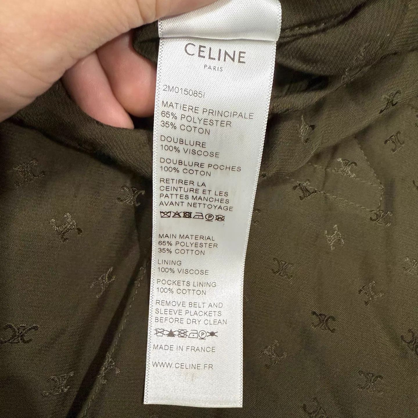 Celine Celine Military Green Print Lining Trench 38(99New) Size XS / US 0-2 / IT 36-38 - 5 Thumbnail