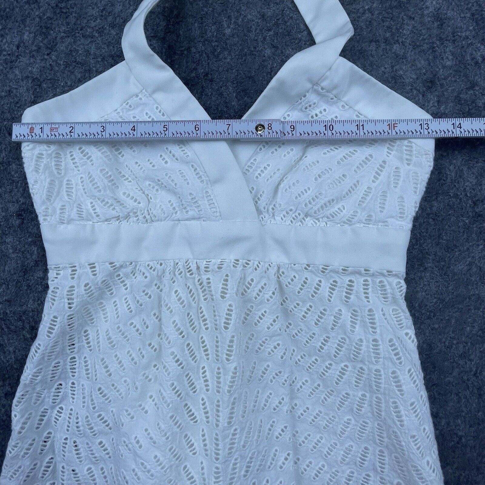 Trina Turk Trina Turk Halter Womens 0 White Eyelet Coquette Angelcore Size XS / US 0-2 / IT 36-38 - 4 Thumbnail
