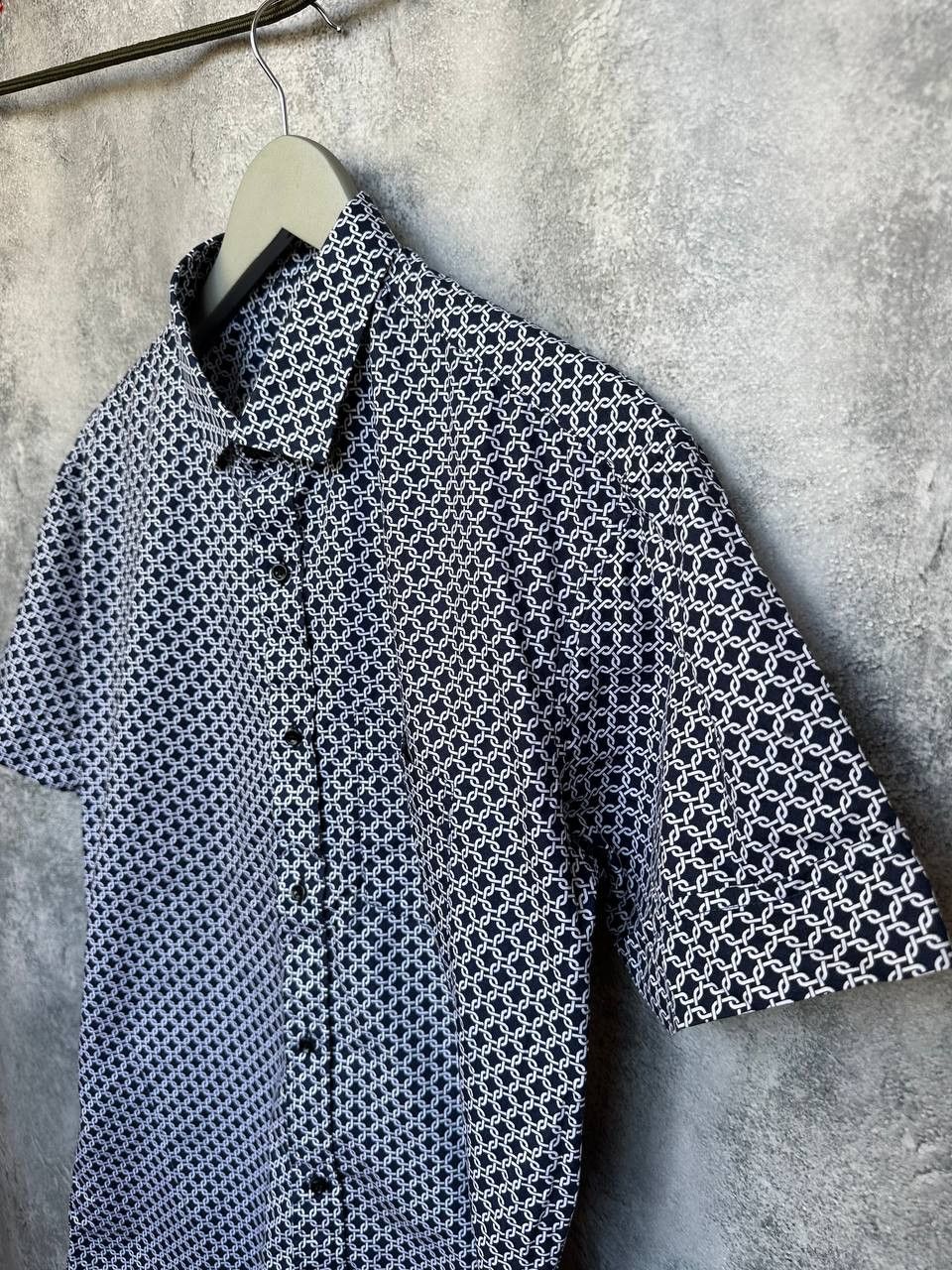 Brioni Brioni Patterned Short Sleeve Button-Up Shirt Chain Print Size US L / EU 52-54 / 3 - 6 Thumbnail