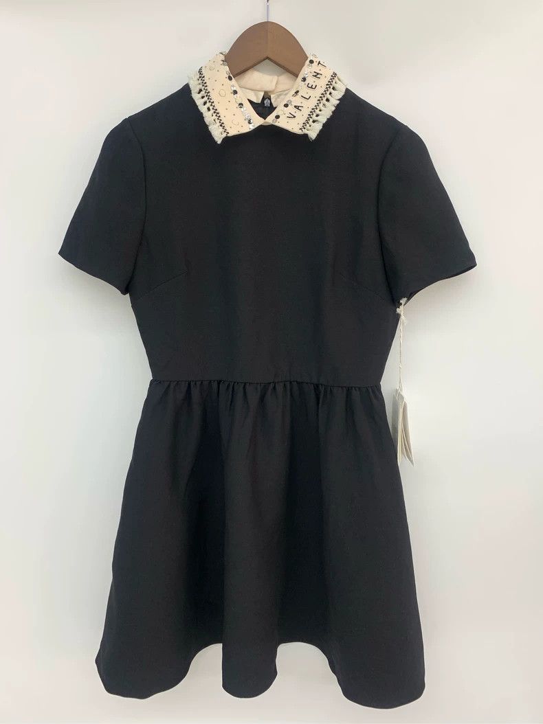 Valentino Valentino Short-sleeved dress with embroidered neckline Size S / US 4 / IT 40 - 1 Thumbnail