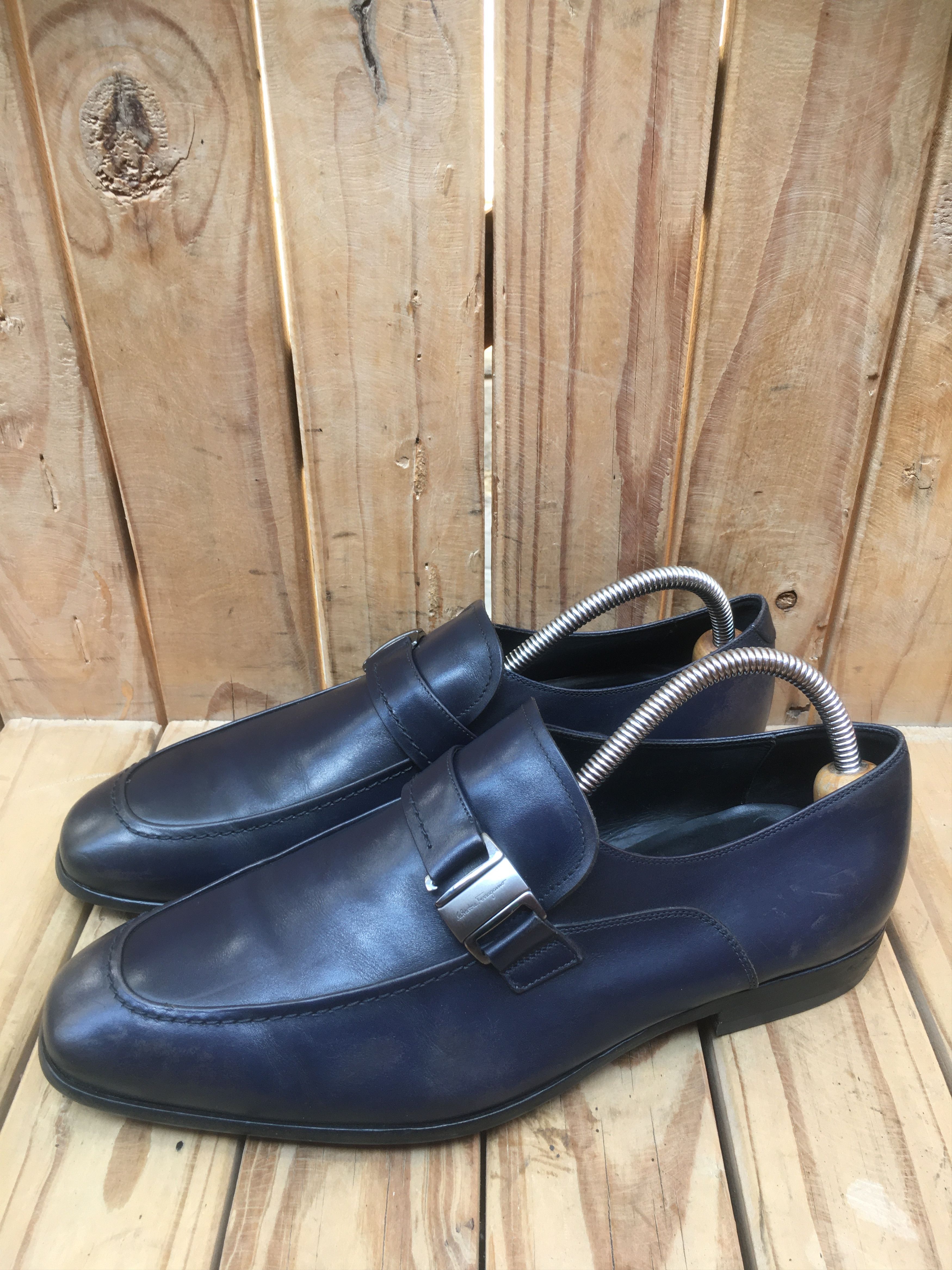 Salvatore Ferragamo Salvatore Ferragamo dark blue Leather shoes Sz USA 7.5 EEE Size US 7.5 / EU 40-41 - 11 Thumbnail