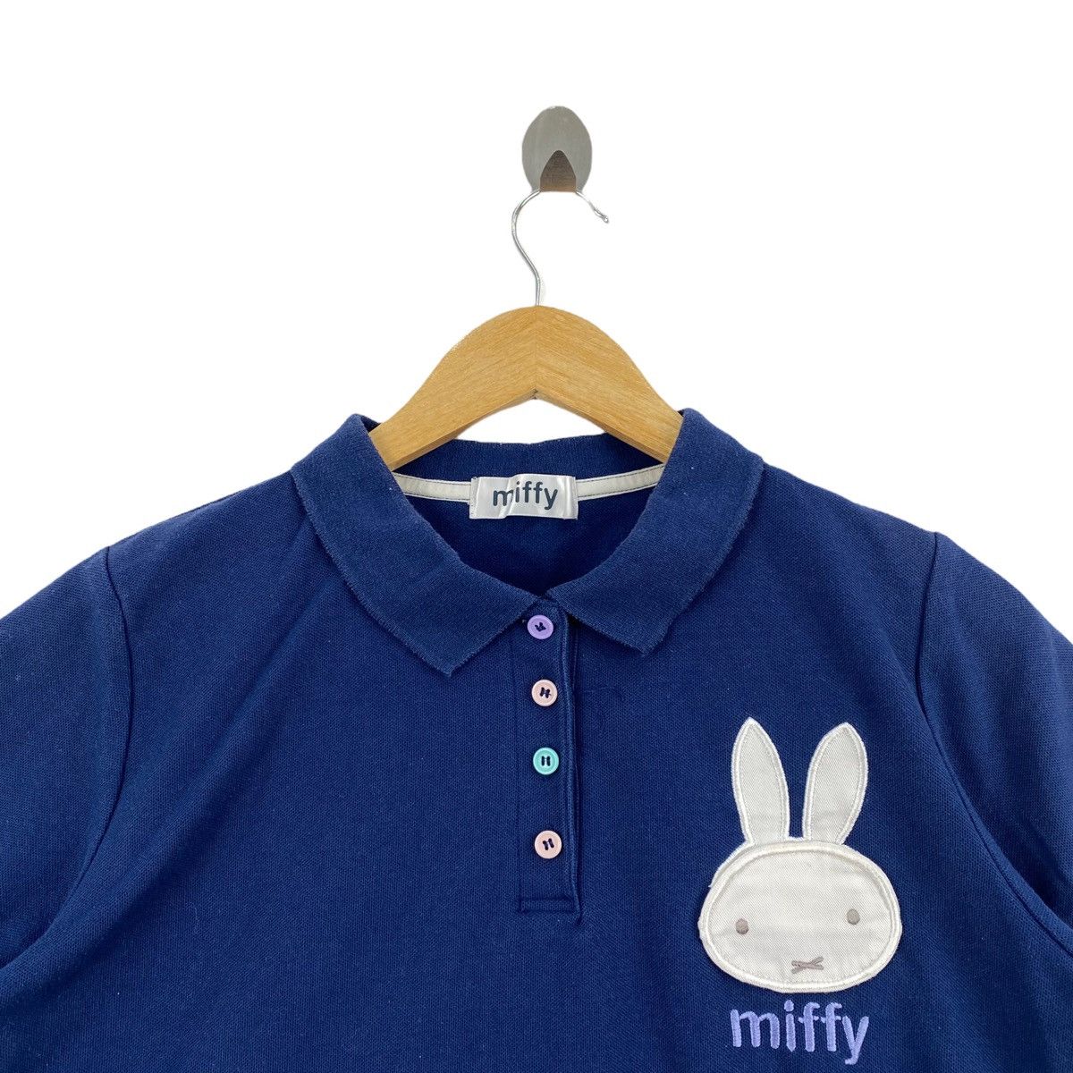 Vintage Vintage MIFFY Embroidered Logo Collar Button Up Navy Short Size M / US 6-8 / IT 42-44 - 2 Thumbnail