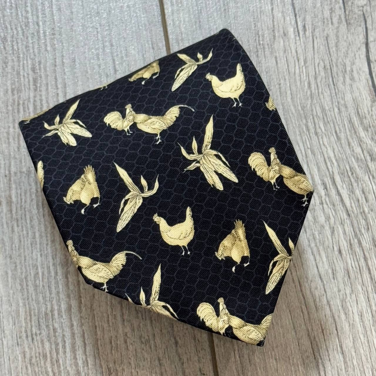 Vintage × Yves Saint Laurent Vintage Yves Saint Laurent YSL Rooster Pattern Silk Tie Size ONE SIZE - 1 Thumbnail