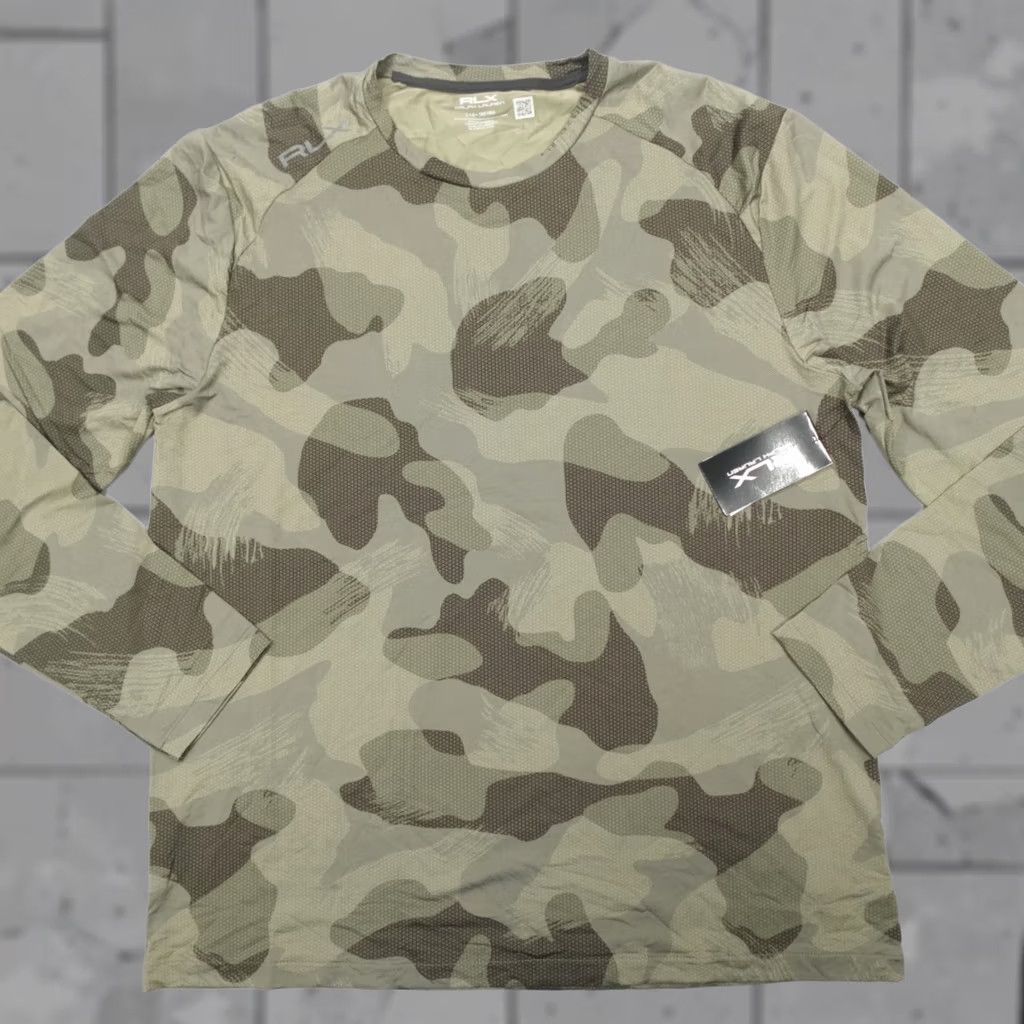 RLX Ralph Lauren RLX Ralph Lauren Camo L/S Pullover Top Green Men's Size S Lightweight Moisture Wicking Logo Pullover Casual Activewear Golf Size US S / EU 44-46 / 1 - 1 Thumbnail