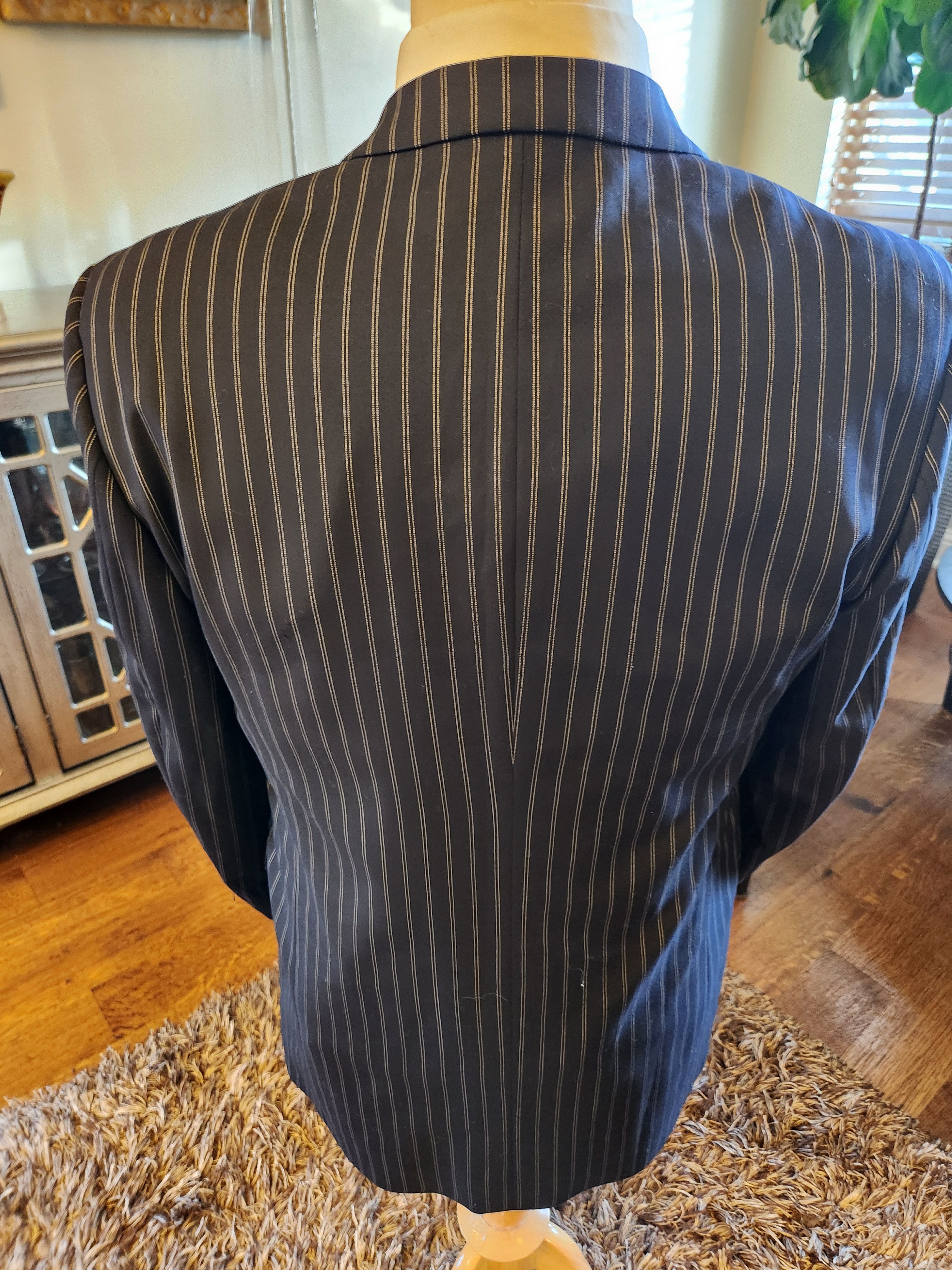 Coppley 100% Wool Blue Pinstripe Blazer Size 44R - 2 Thumbnail